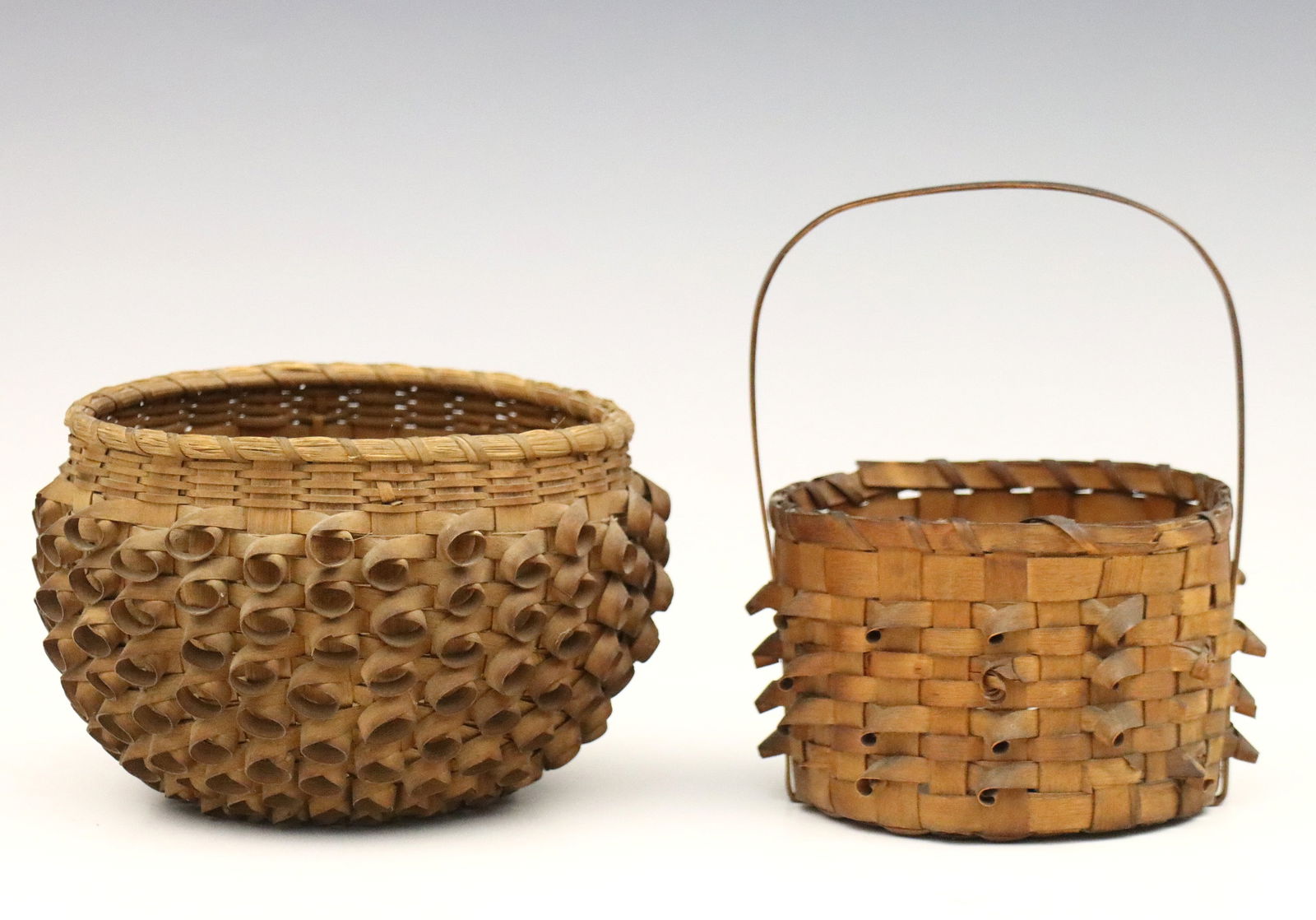 2 Native American Mini Baskets Auction