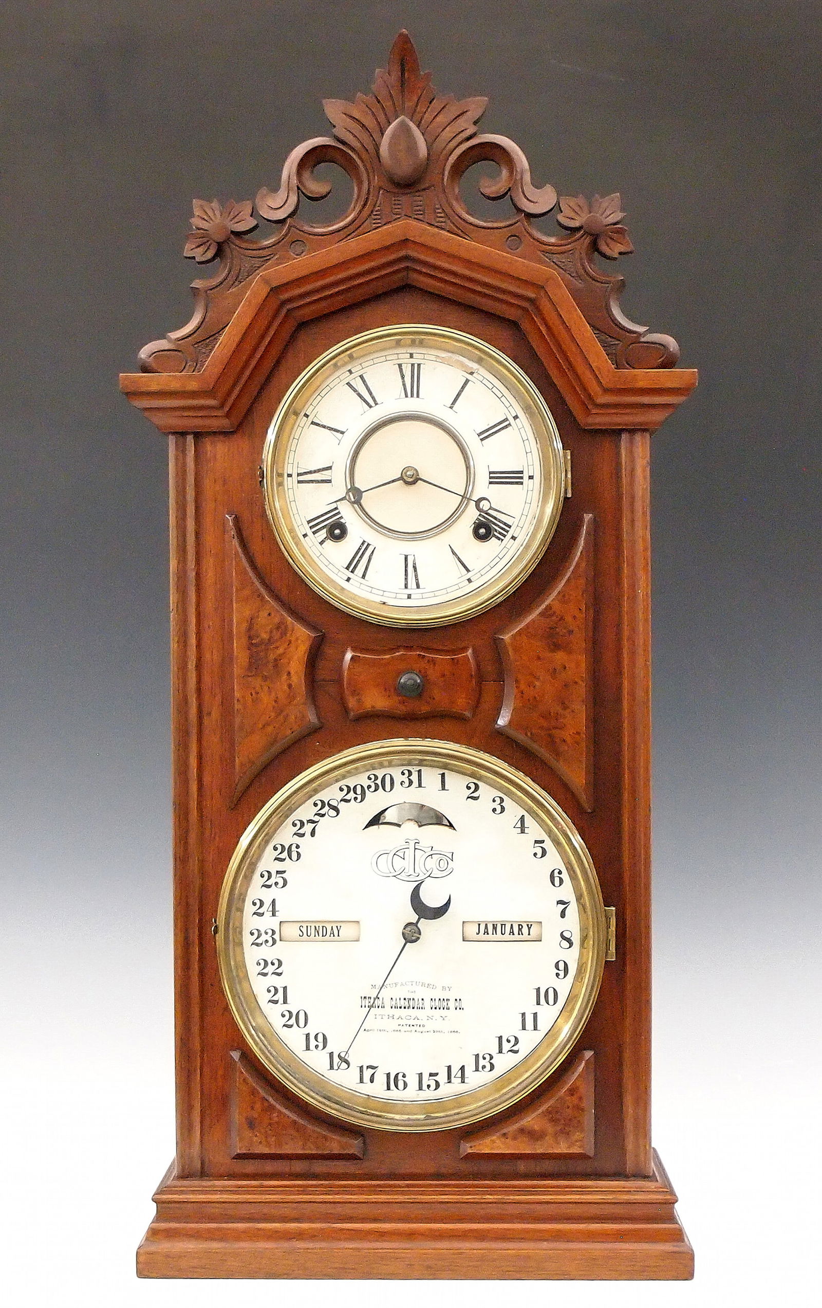 Ithaca No. 8 Calendar Shelf Clock (1 of 6)