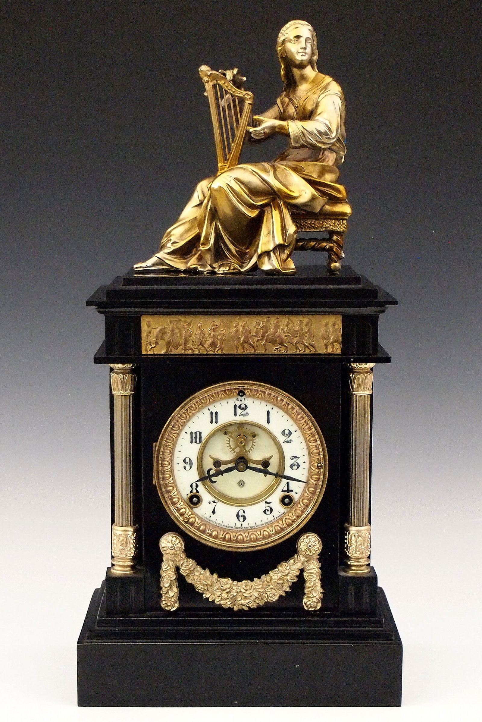 Ansonia St Cloud Iron Mantel Clock (1 of 5)