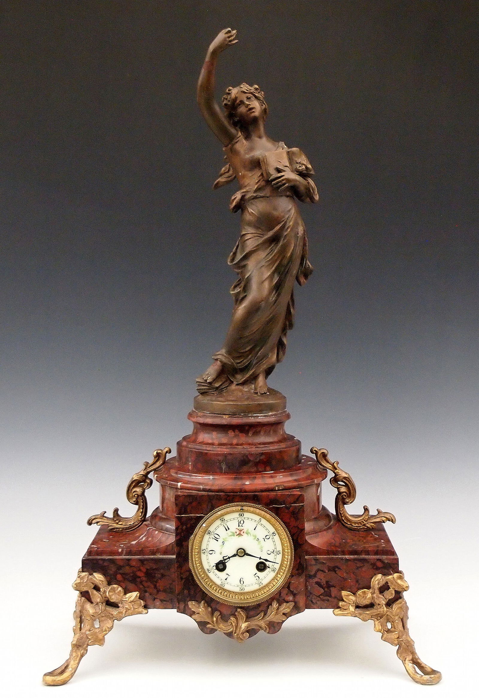 S. Marti French Figural Mantel Clock (1 of 6)