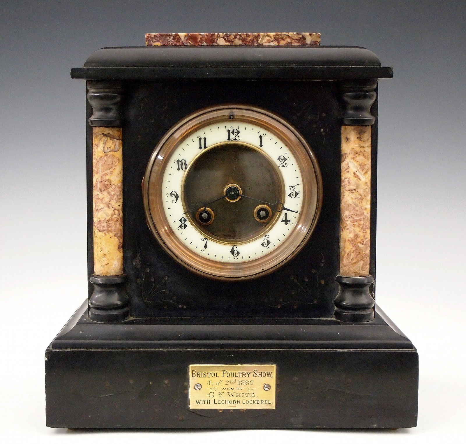 French Slate Mantel Clock (1 of 5)