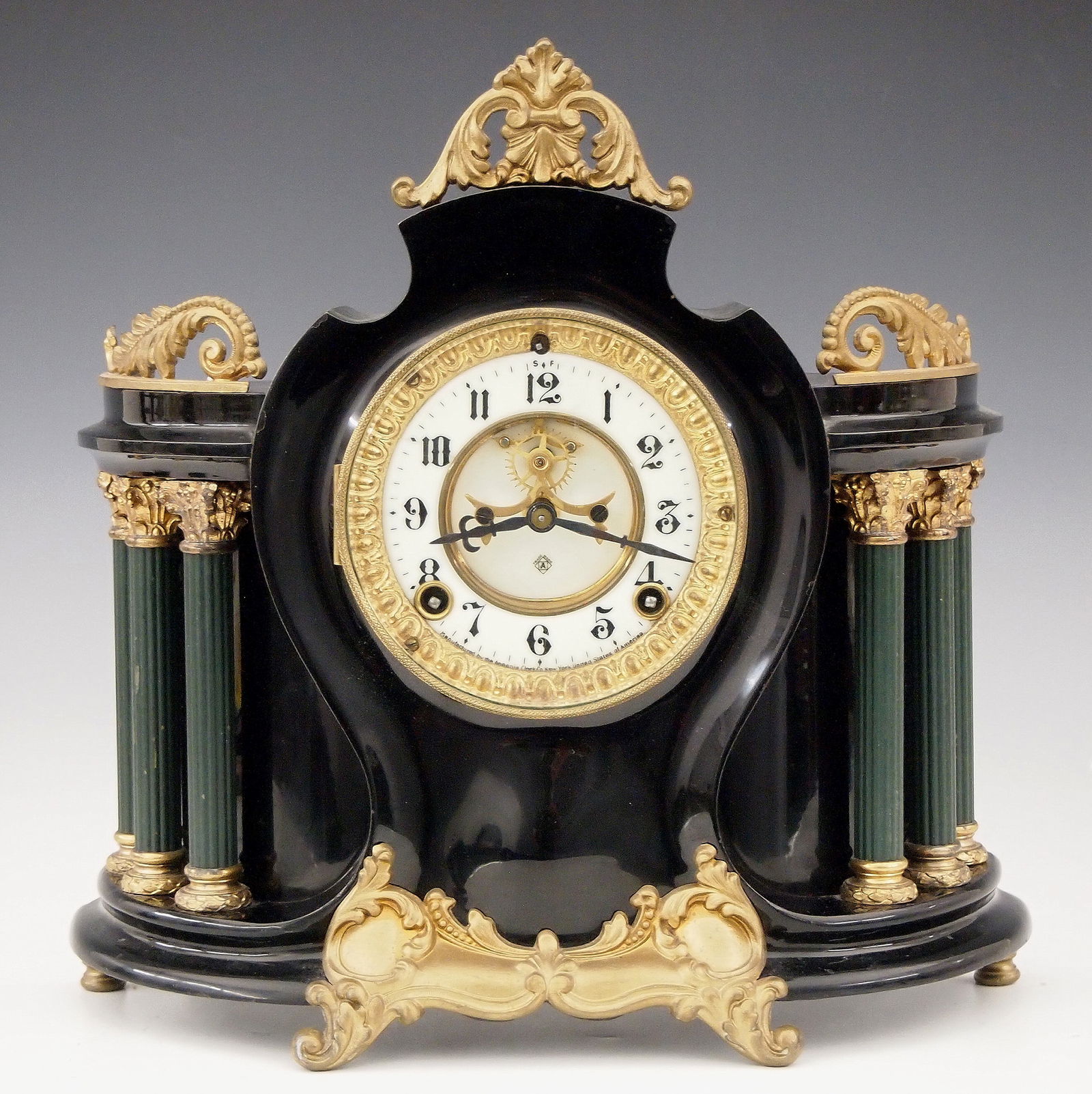 Ansonia Quirinal Iron Mantel Clock (1 of 5)