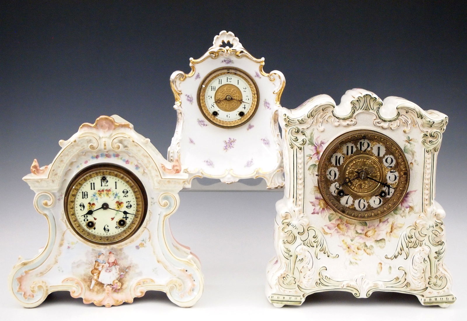 3 China Shelf Clocks (1 of 2)