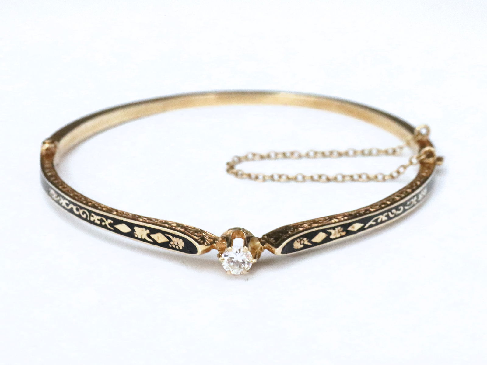 14k Victorian Diamond Bangle (1 of 2)