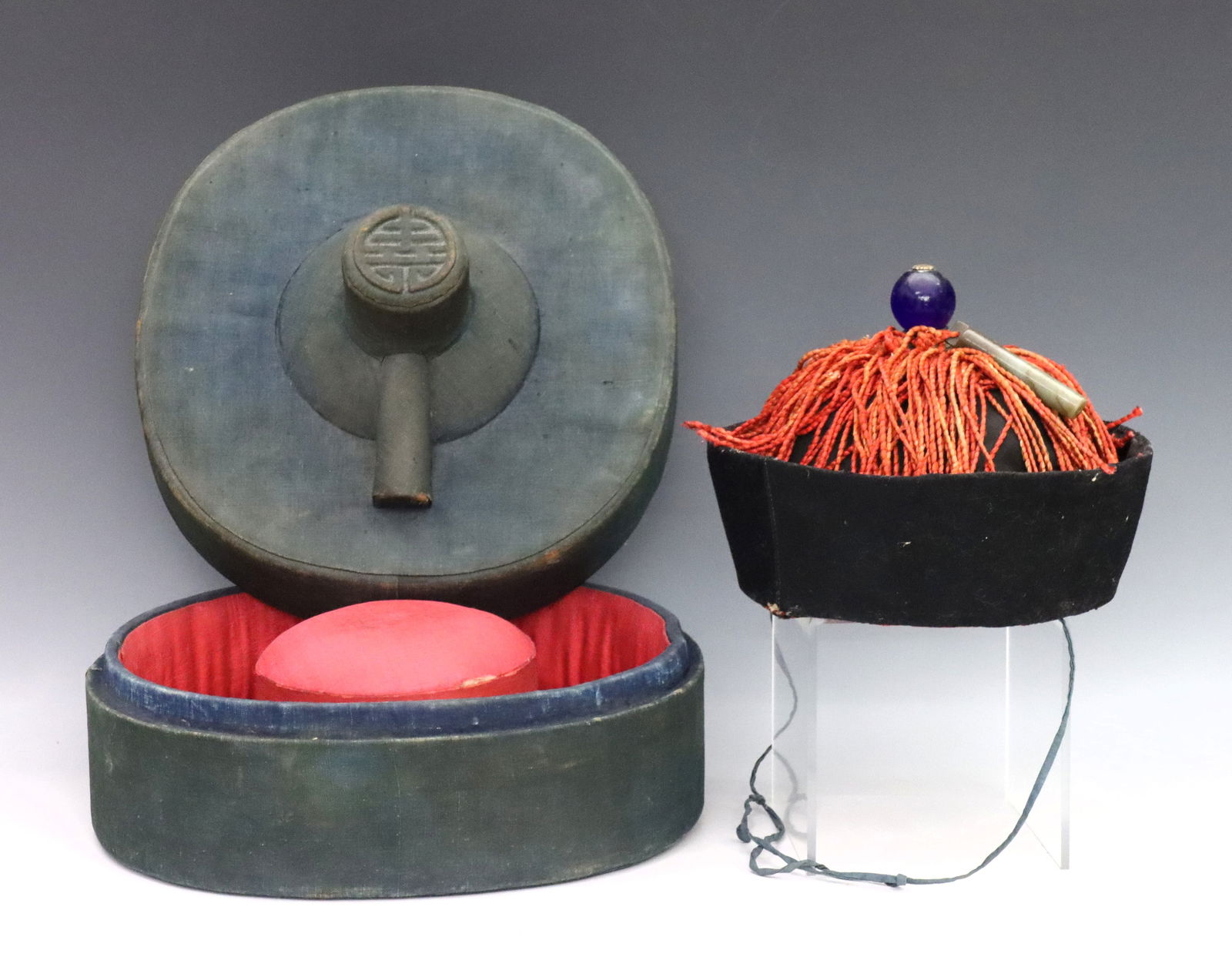 Chinese Court Winter Hat & Box (1 of 2)