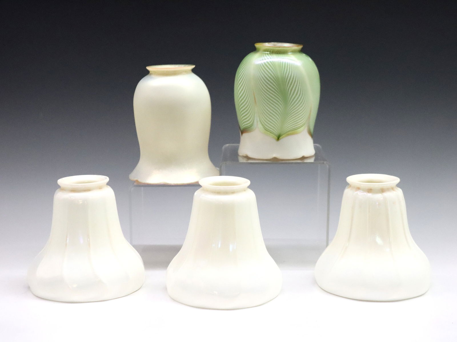 5 American Art Glass Shades (1 of 8)