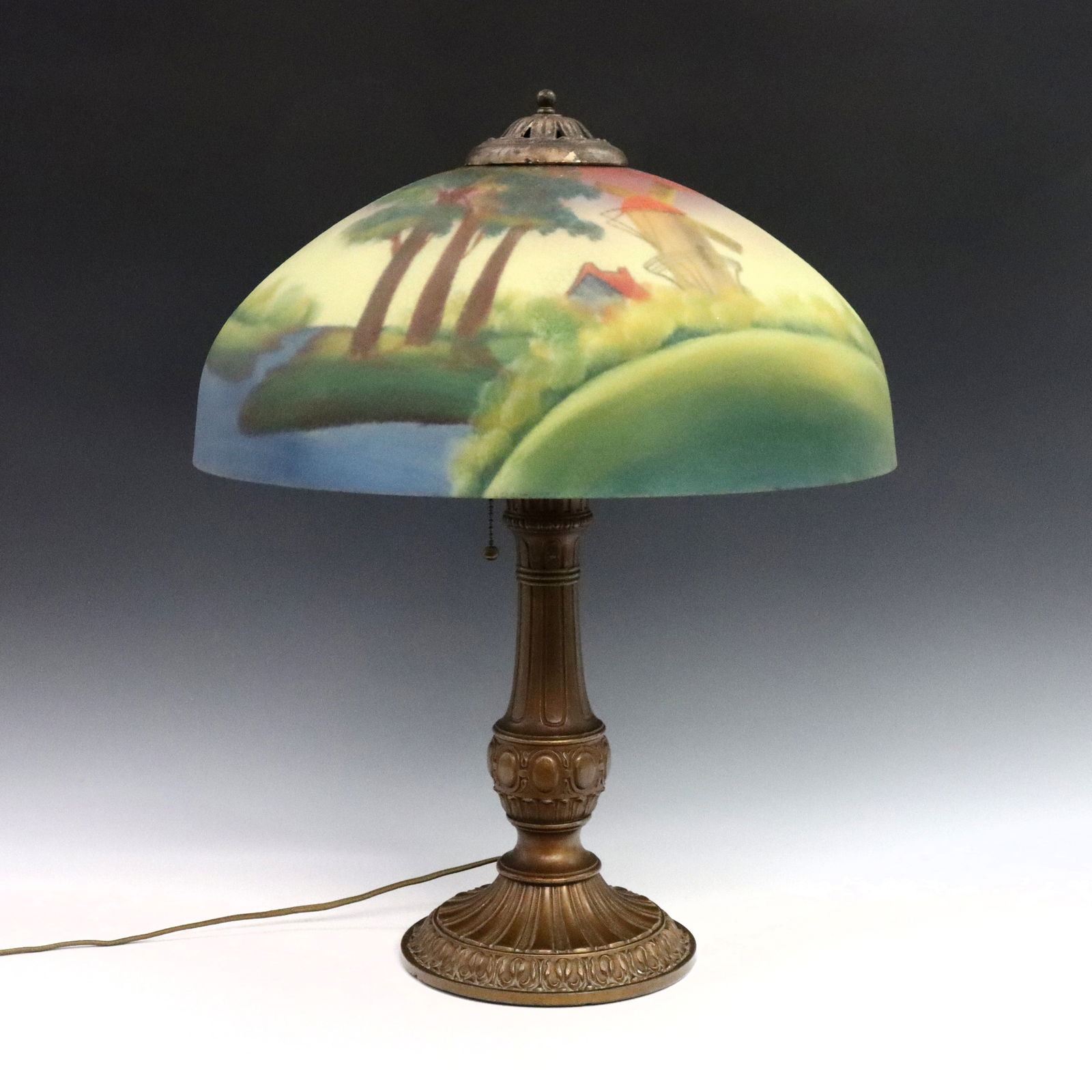 American Reverse Painted Table Lamp (1 of 3)