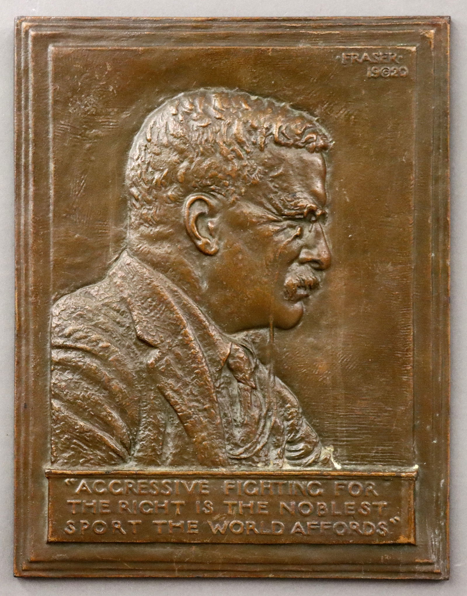 Fraser Bronze Portrait Plaque of Roosevelt (1 of 5)