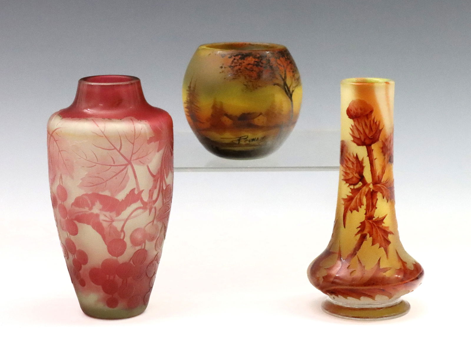 3 French Art Glass Vases (1 of 5)