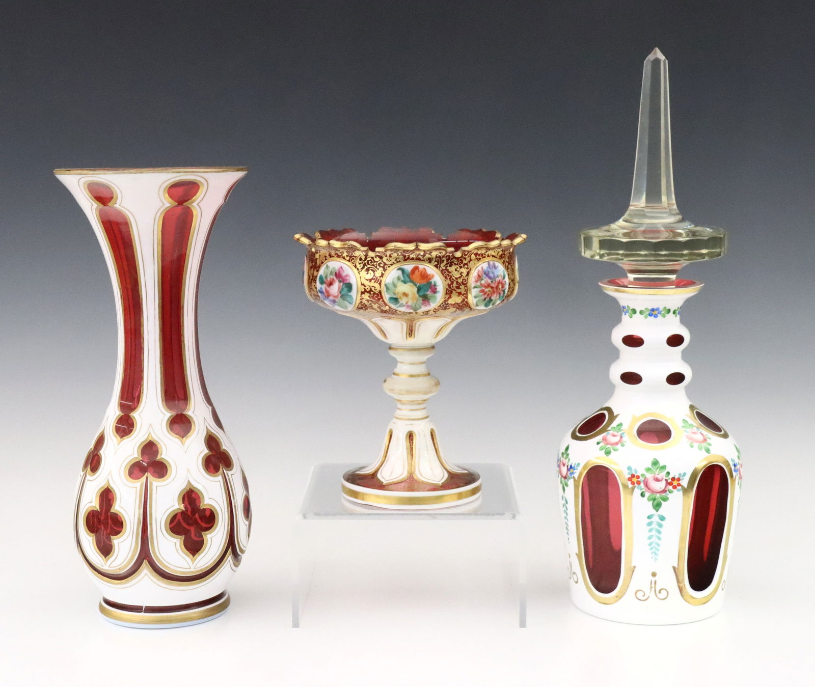 3 pc Bohemian Glass (1 of 6)