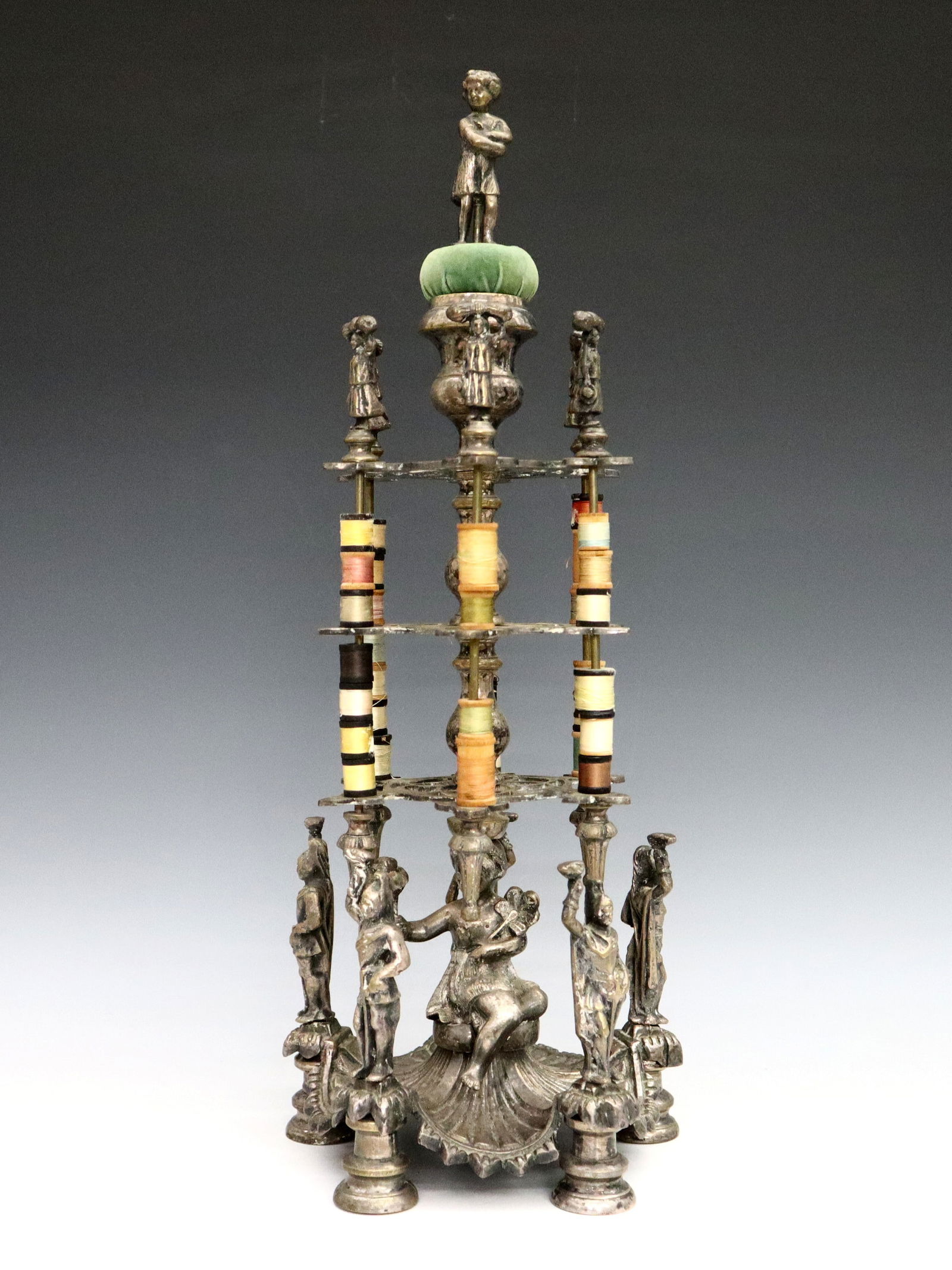 French Silverplate Cotton Reel Stand (1 of 3)