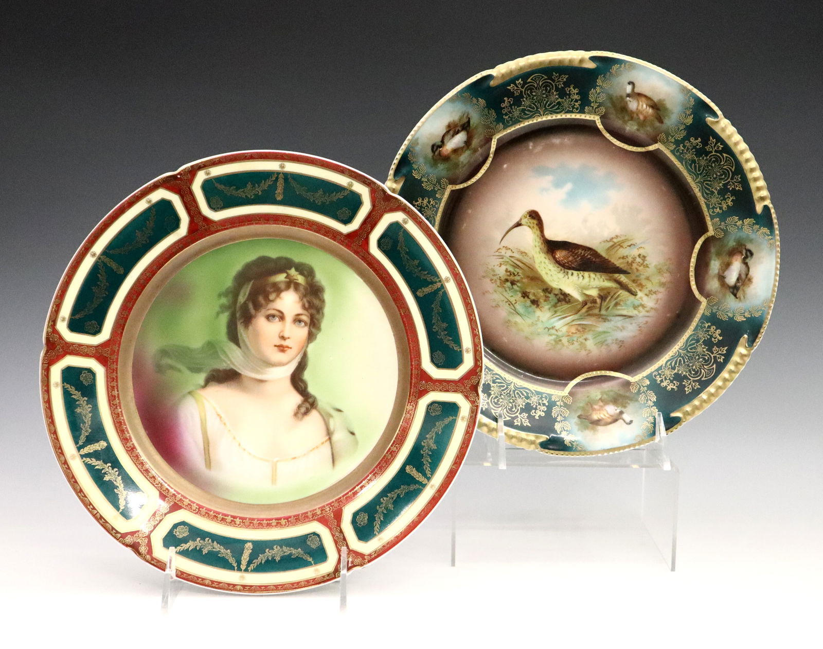 2 Austrian Porcelain Cabinet Plates (1 of 3)