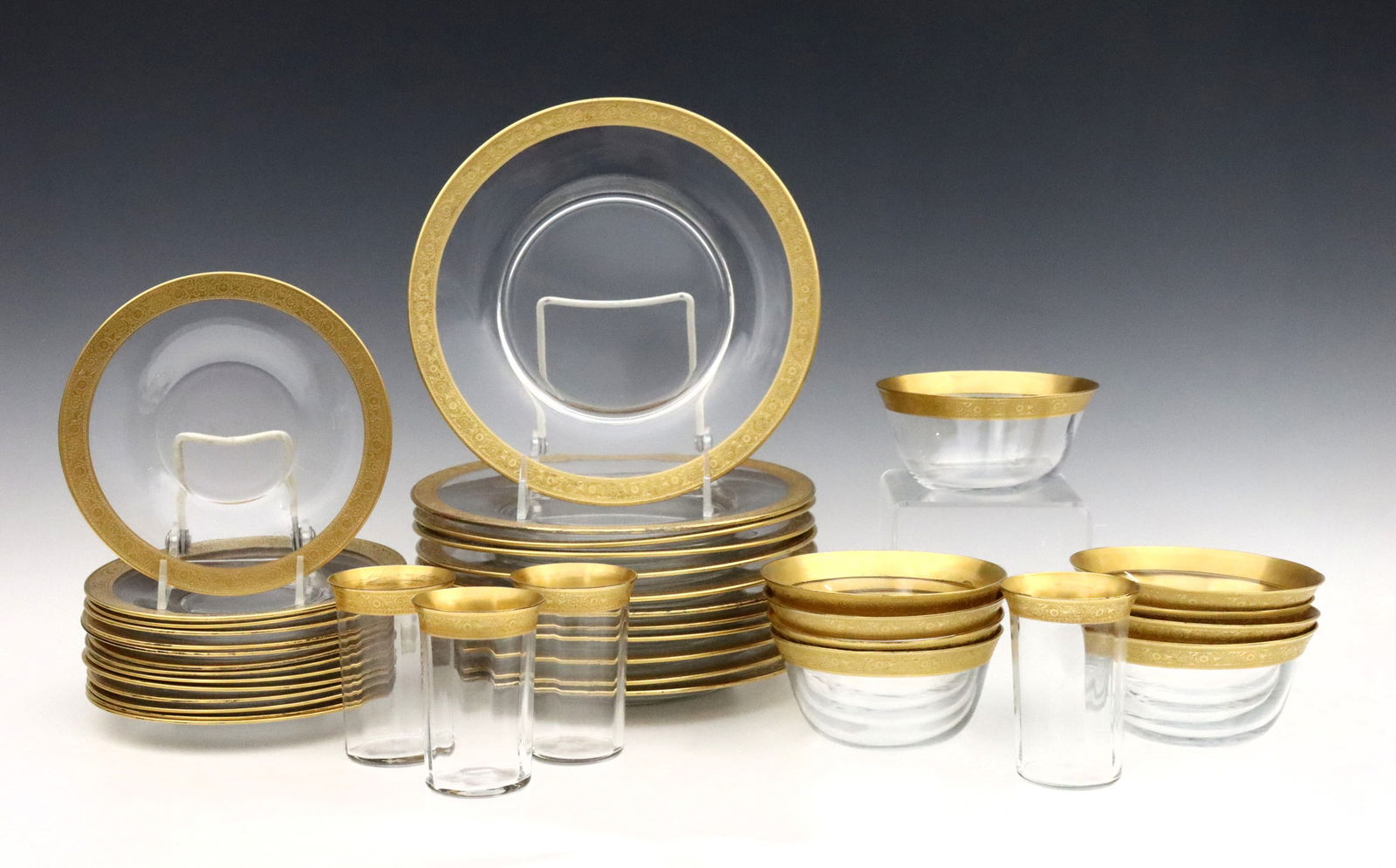 39 pc Tiffin-Franciscan Minton Clear Crystal Tableware (1 of 1)