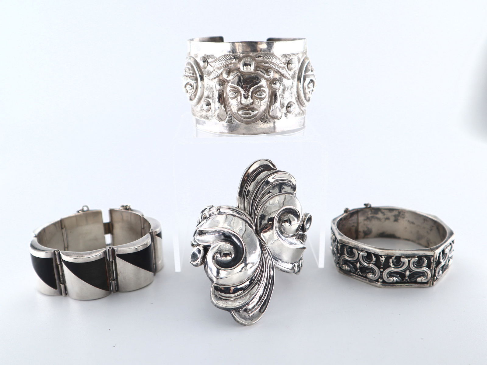 4 Mexican Silver Bracelets (1 of 1)