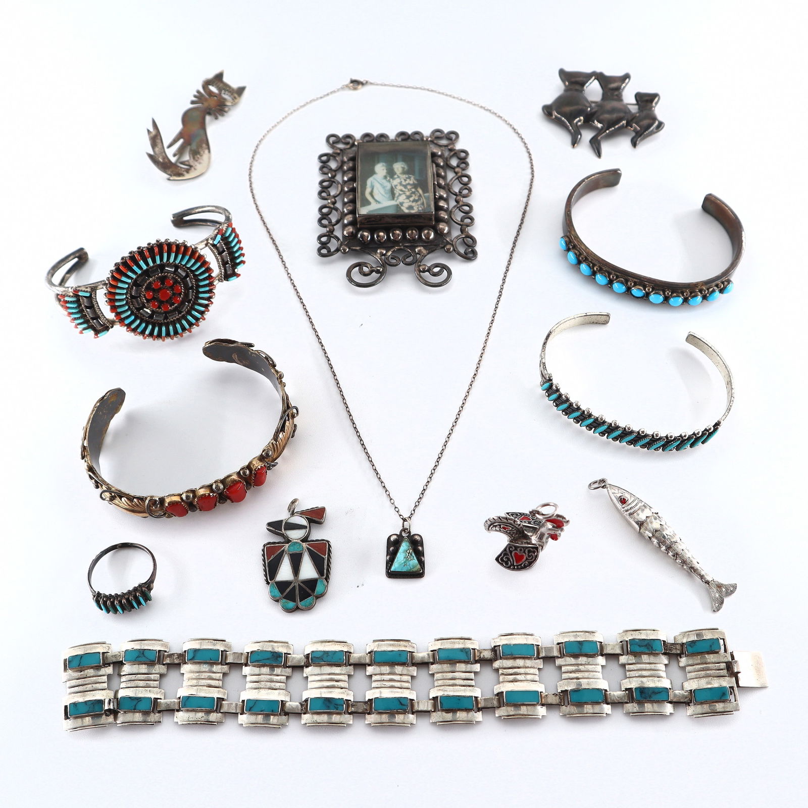 13 pc Mexican & Southwest Sterling Jewelry (1 of 1)