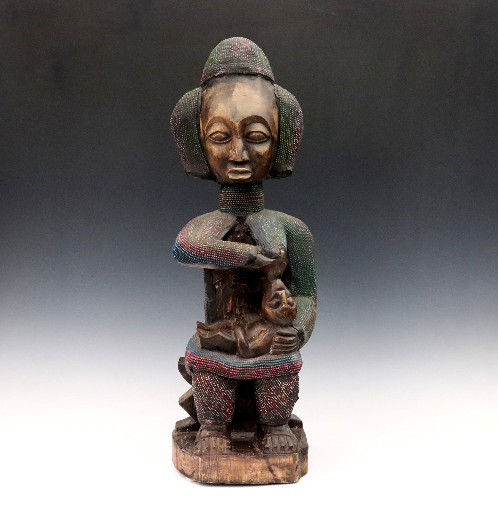 African Carved & Beaded Figure (1 of 3)