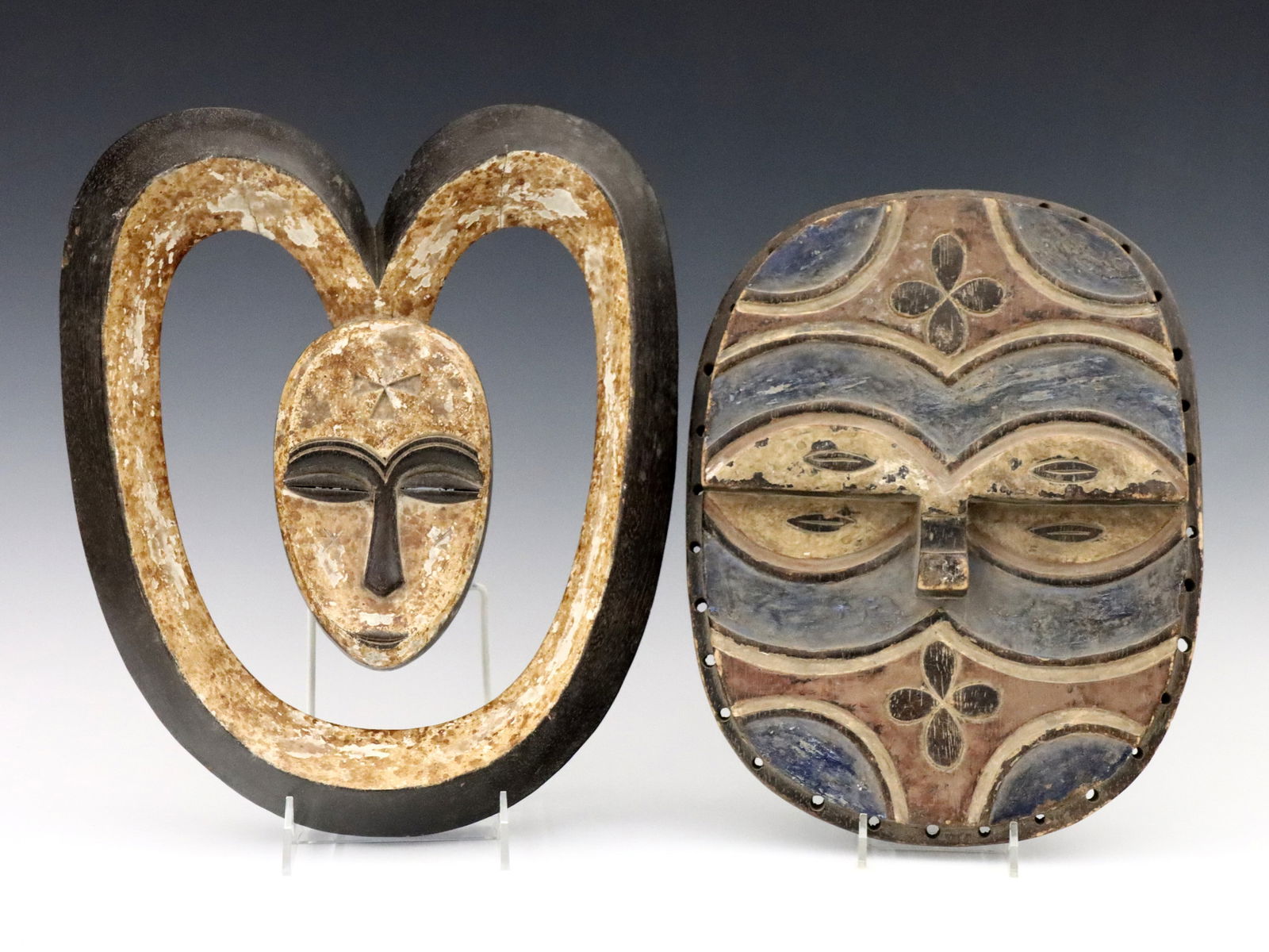 2 African Carved Masks (1 of 2)
