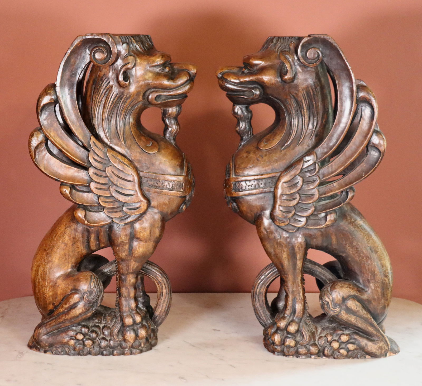 Pr Carved Griffon Corbel Figures (1 of 4)