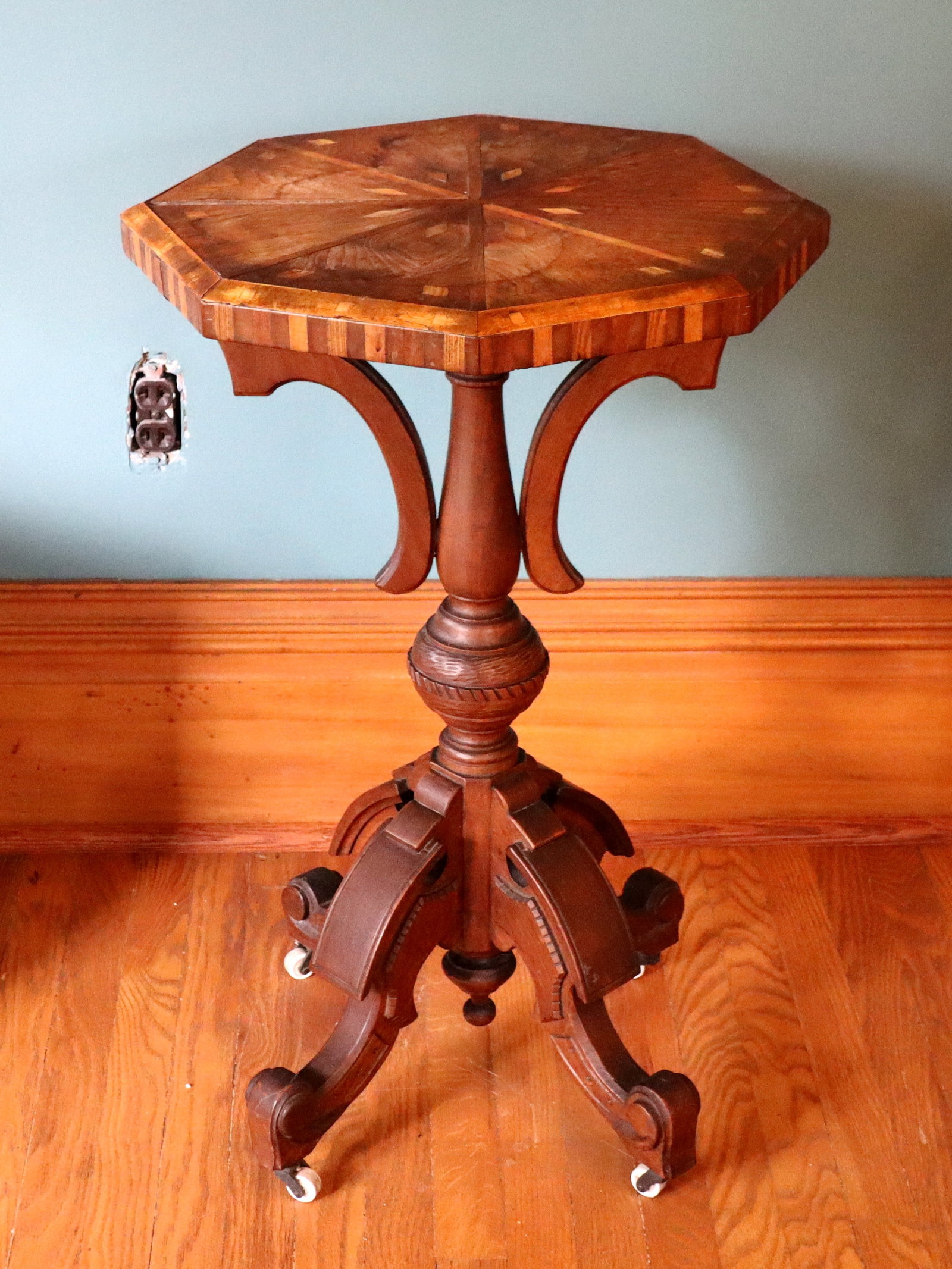 Victorian Inlaid Lamp Stand (1 of 5)