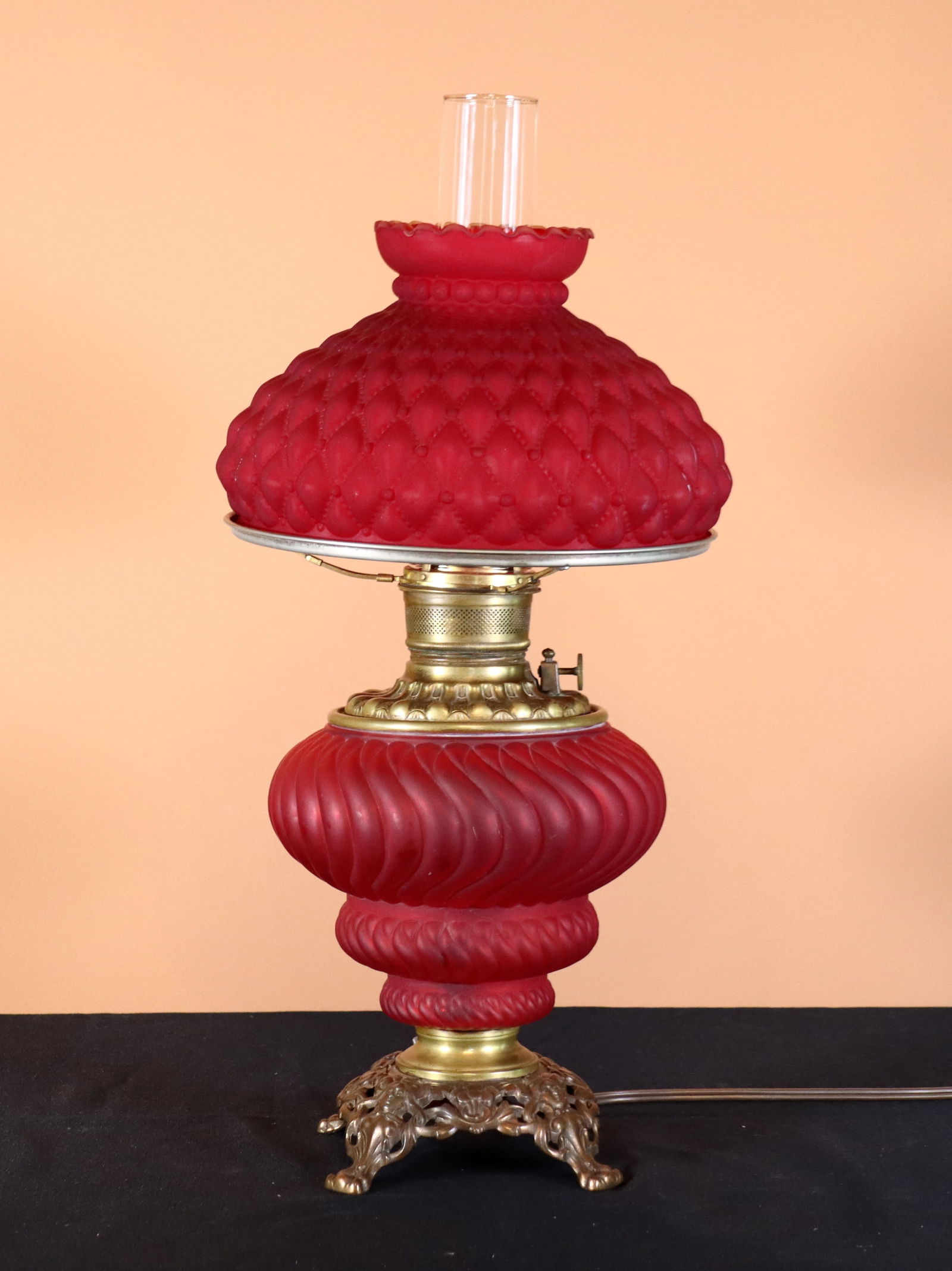 Victorian Art Glass Lamp (1 of 3)