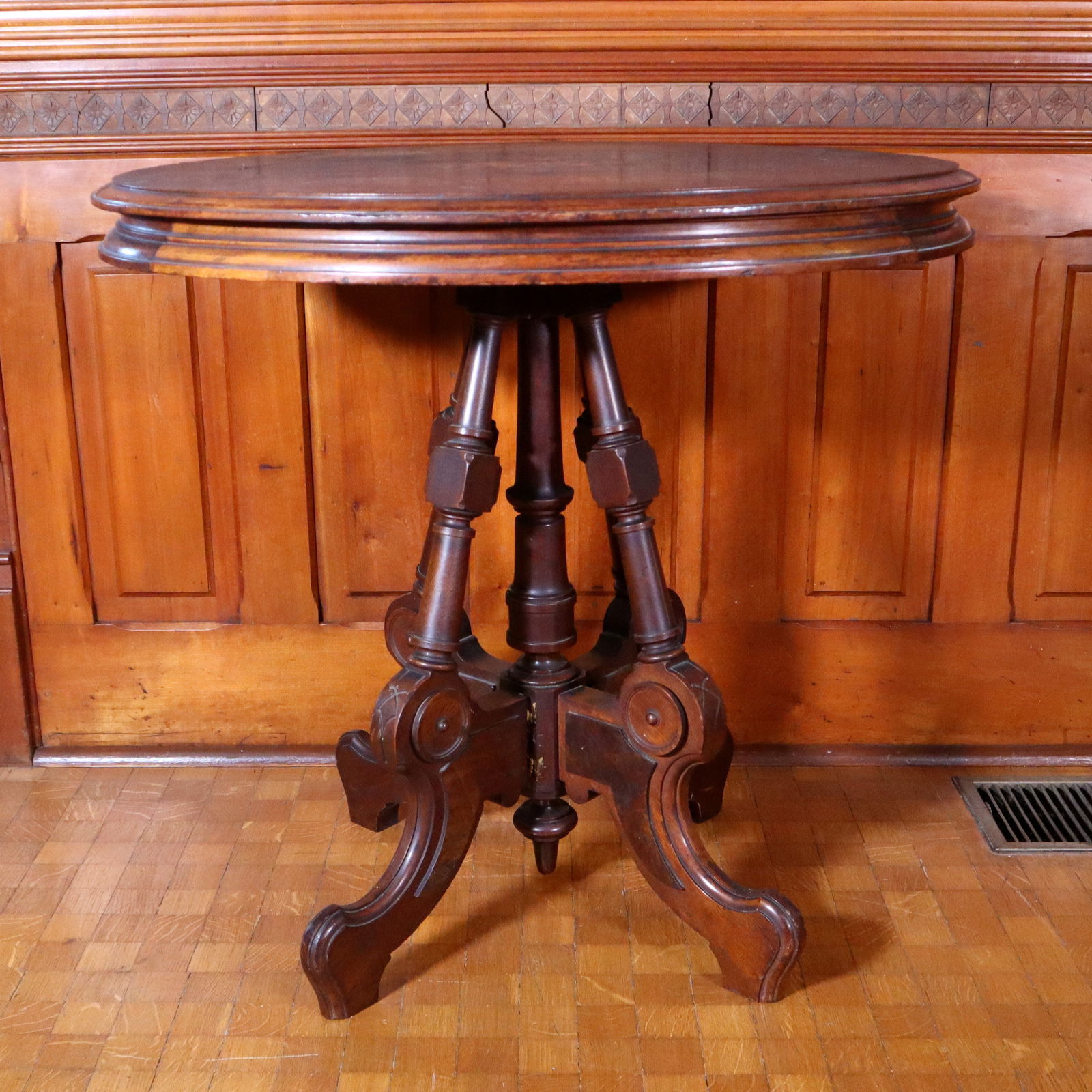 Victorian Inlaid Parlor Table (1 of 8)