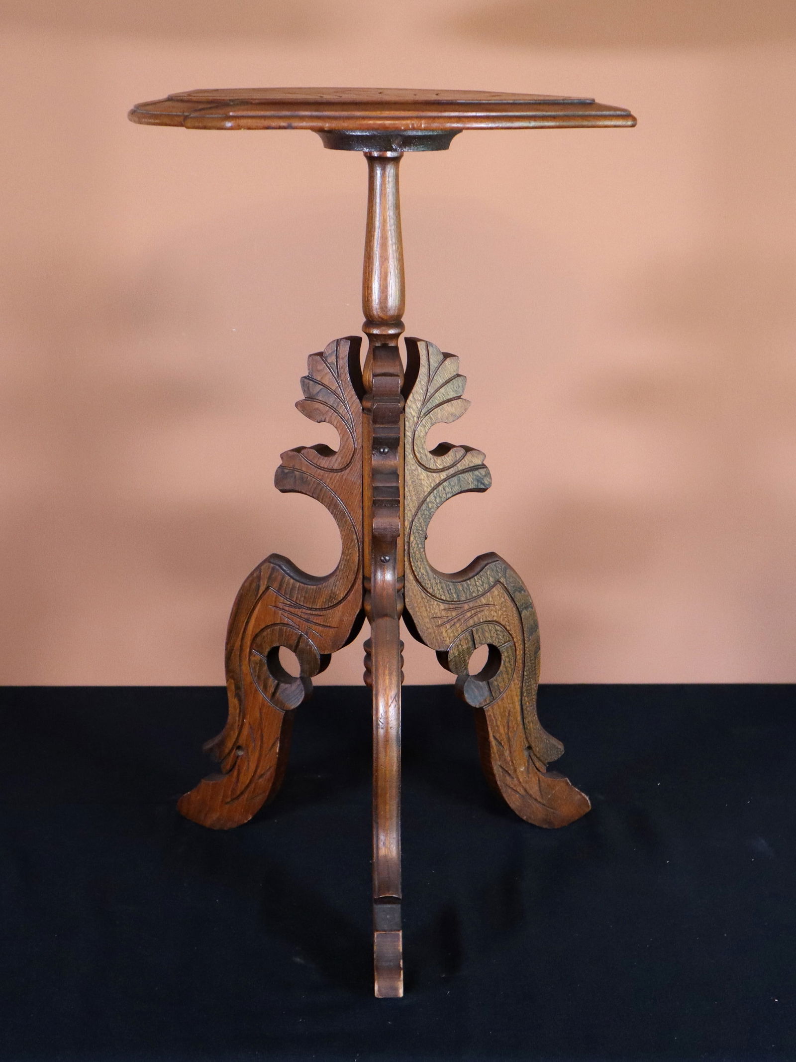 Victorian Carved Lamp Stand (1 of 3)