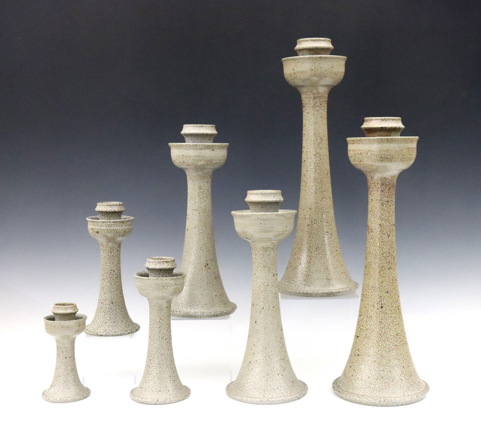 8 pc Set Jugtown Owens Pottery Candlesticks (1 of 2)