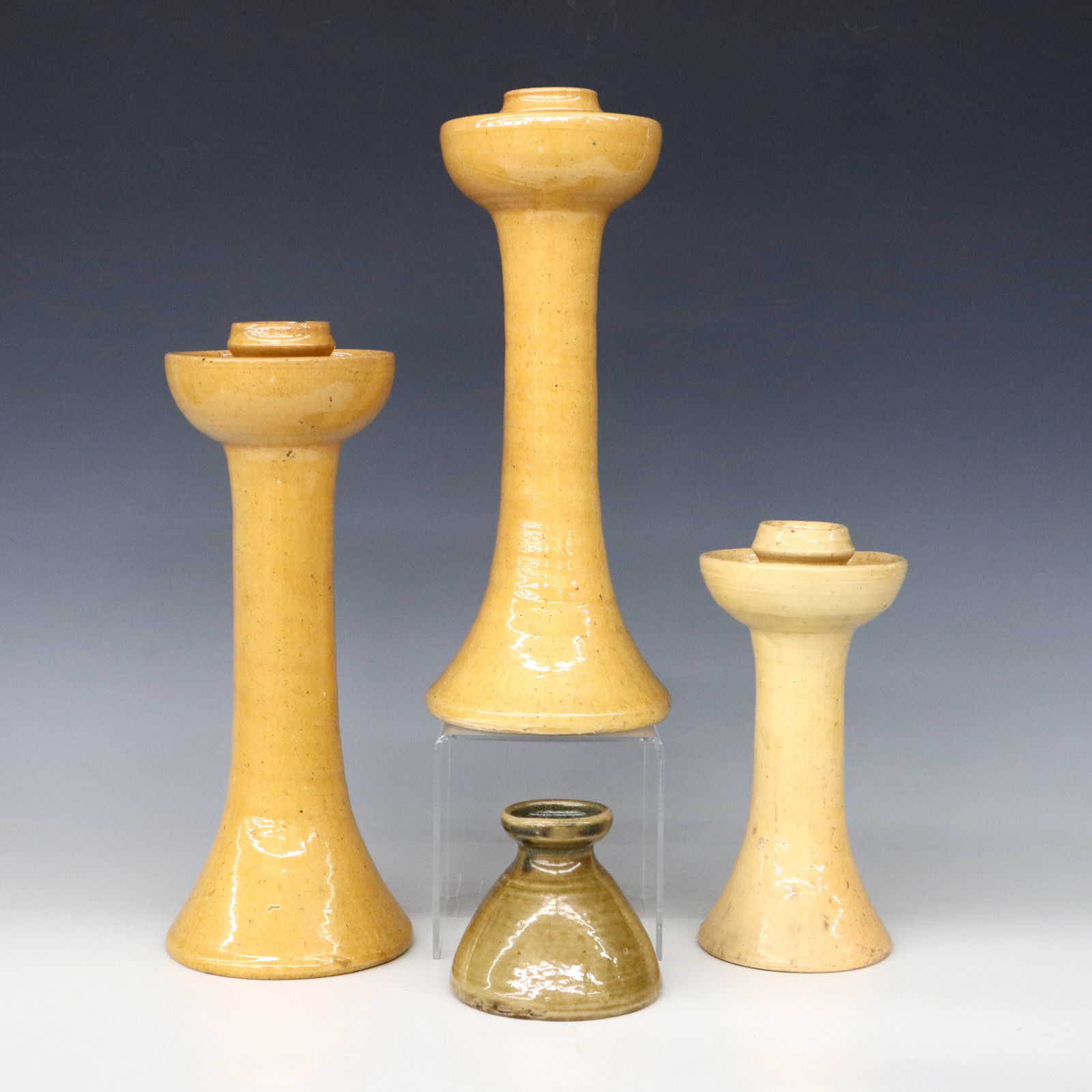 4 Jugtown Pottery Candlesticks (1 of 4)