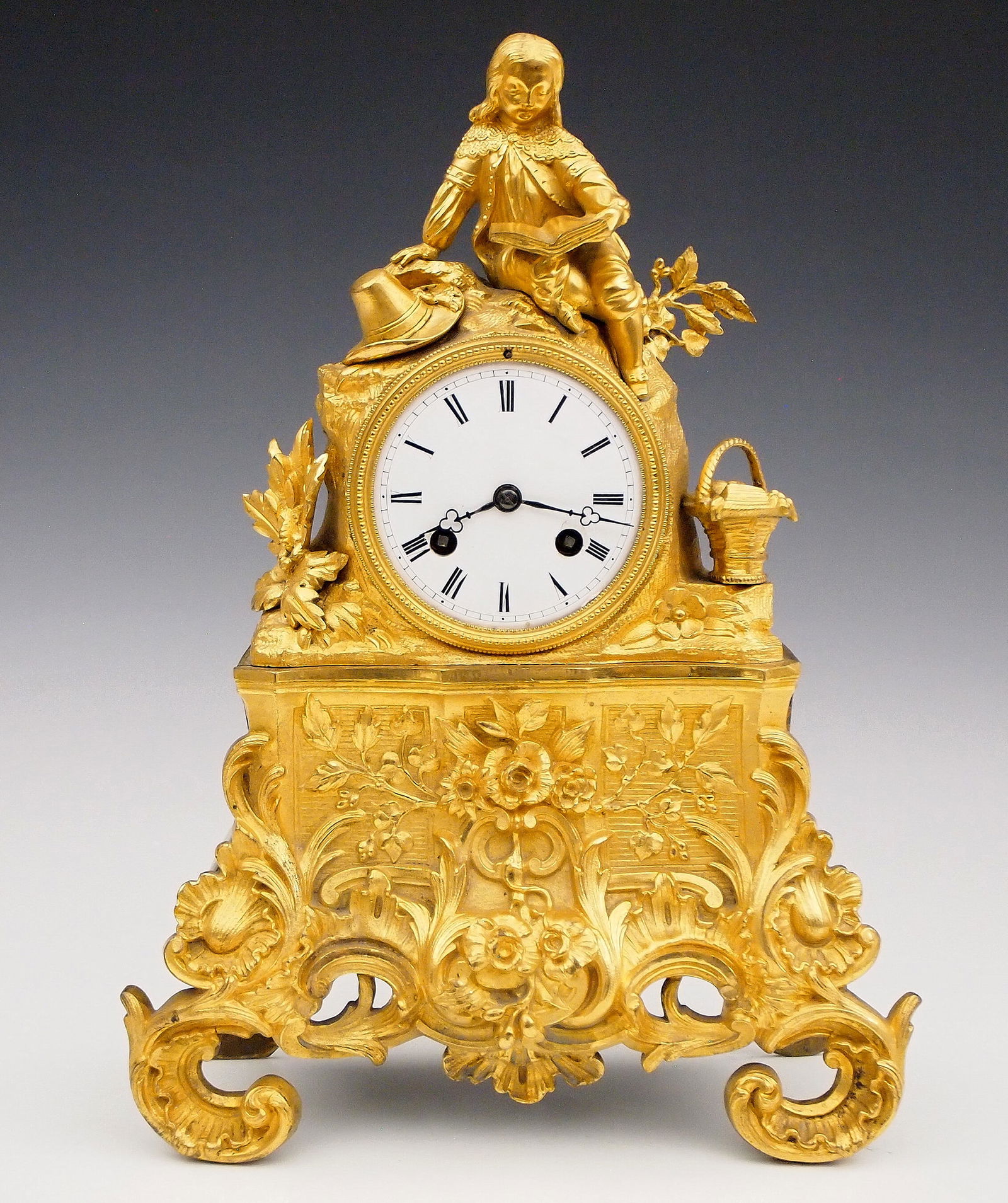 French Bronze Figural Mantel Clock (1 of 6)
