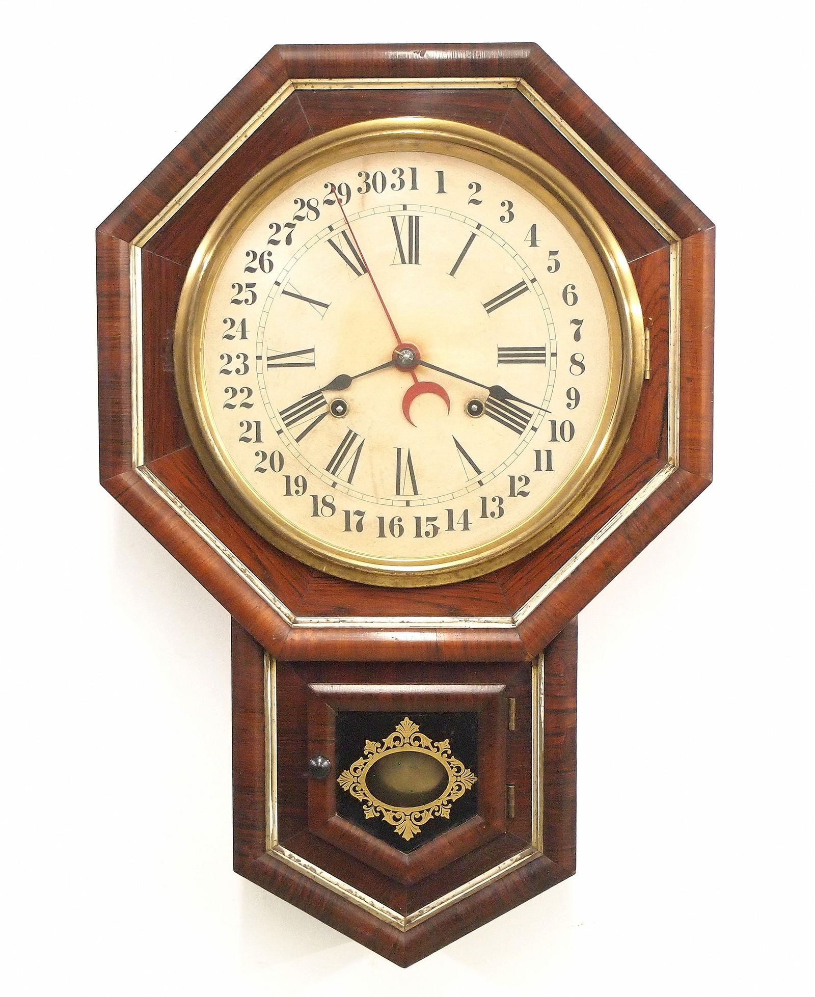 Ansonia Drop Octagon Model Calendar Wall Clock (1 of 5)
