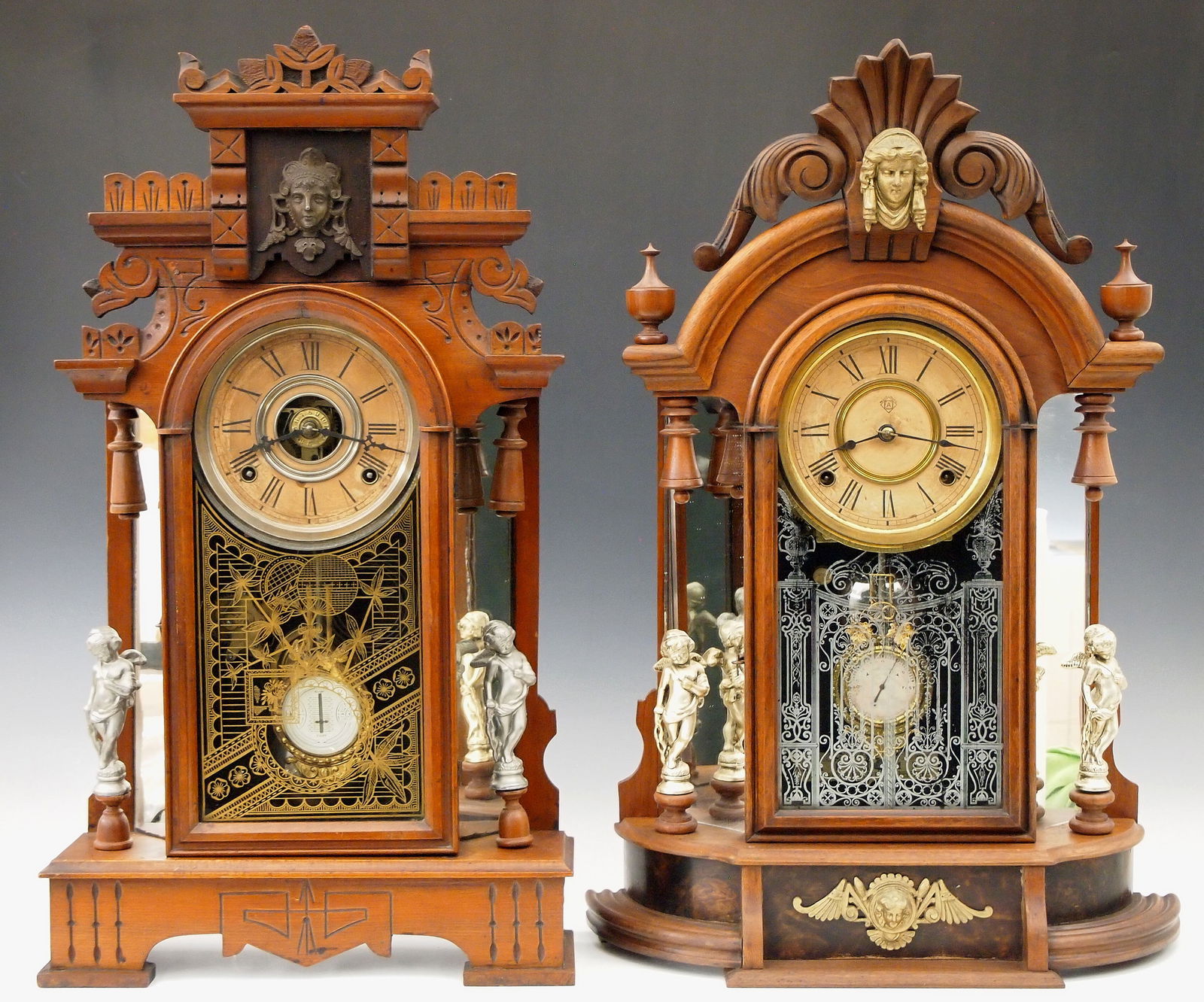 2 Victorian Mirror Side Parlor Clocks (1 of 3)