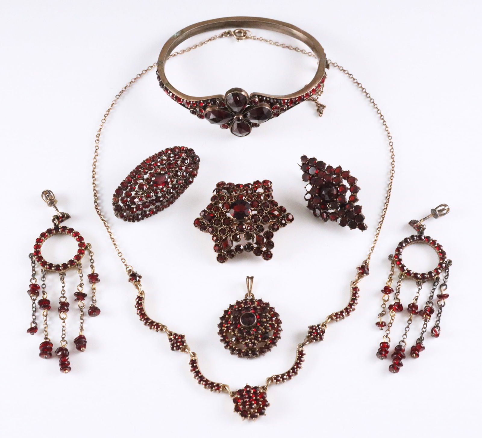 8 pc Bohemian Style Garnet Jewelry (1 of 1)