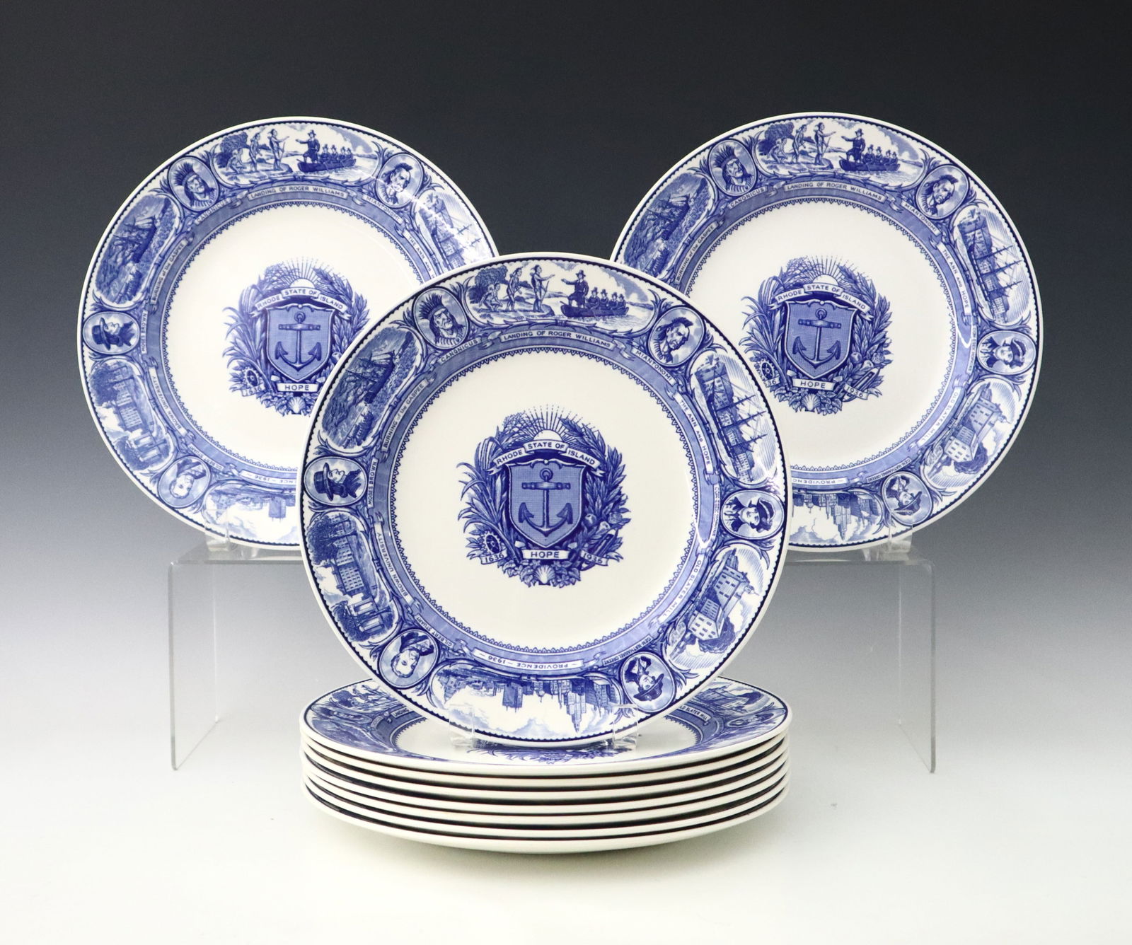 10 Wedgwood Rhode Island Commemorative Plates (1 of 3)