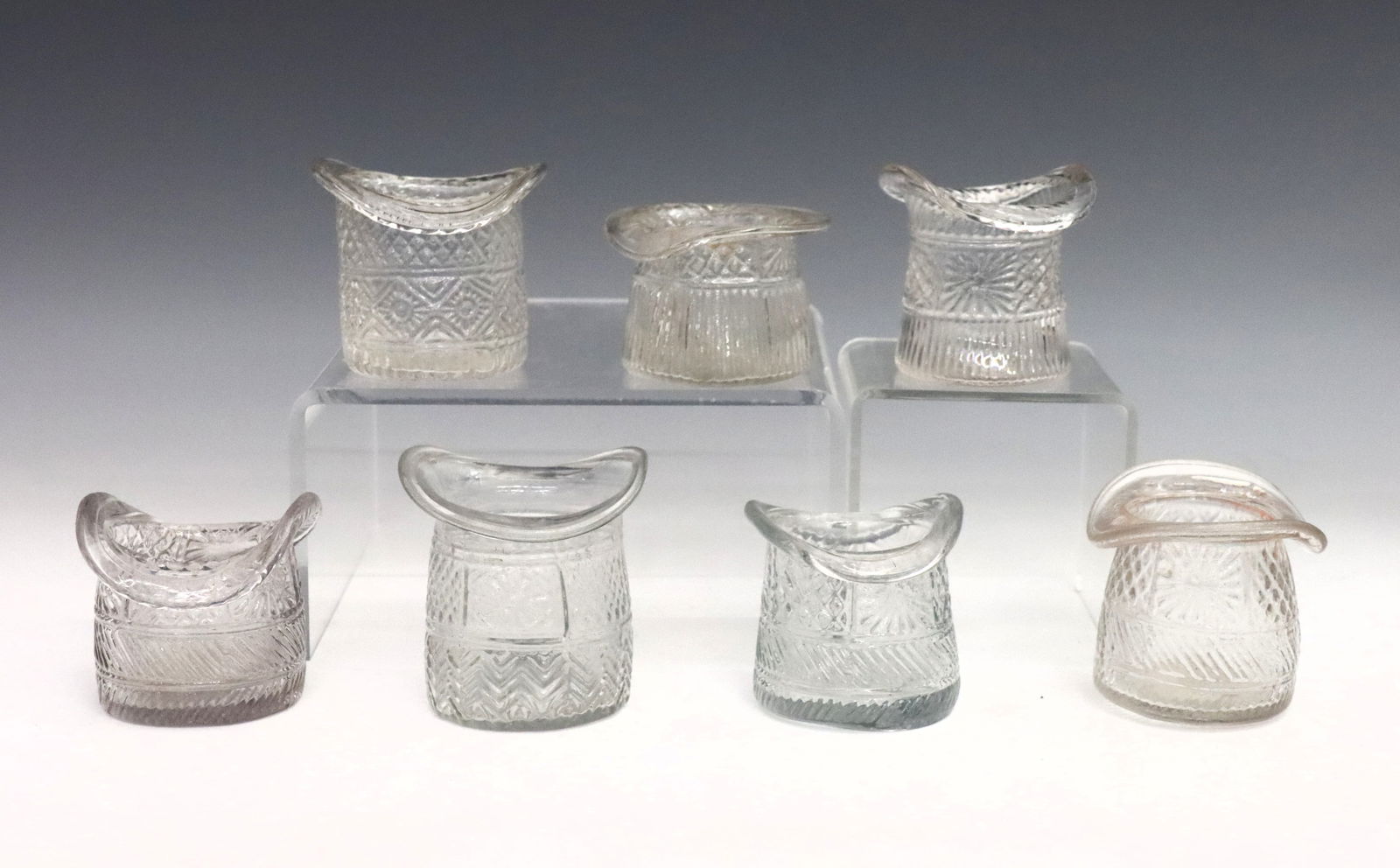 7 Sandwich Glass Hat Salts (1 of 1)