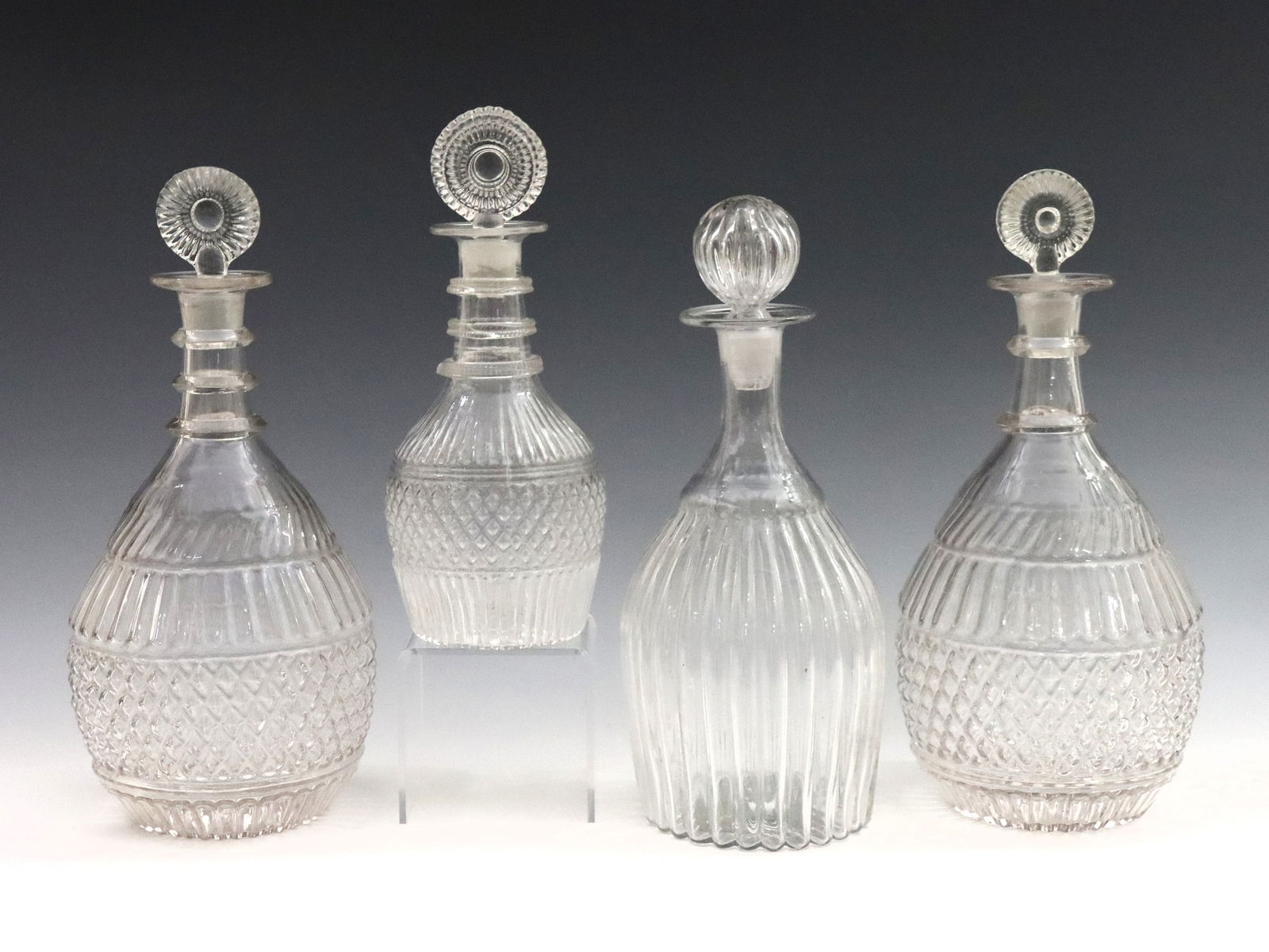 4 Sandwich Glass Decanters (1 of 3)