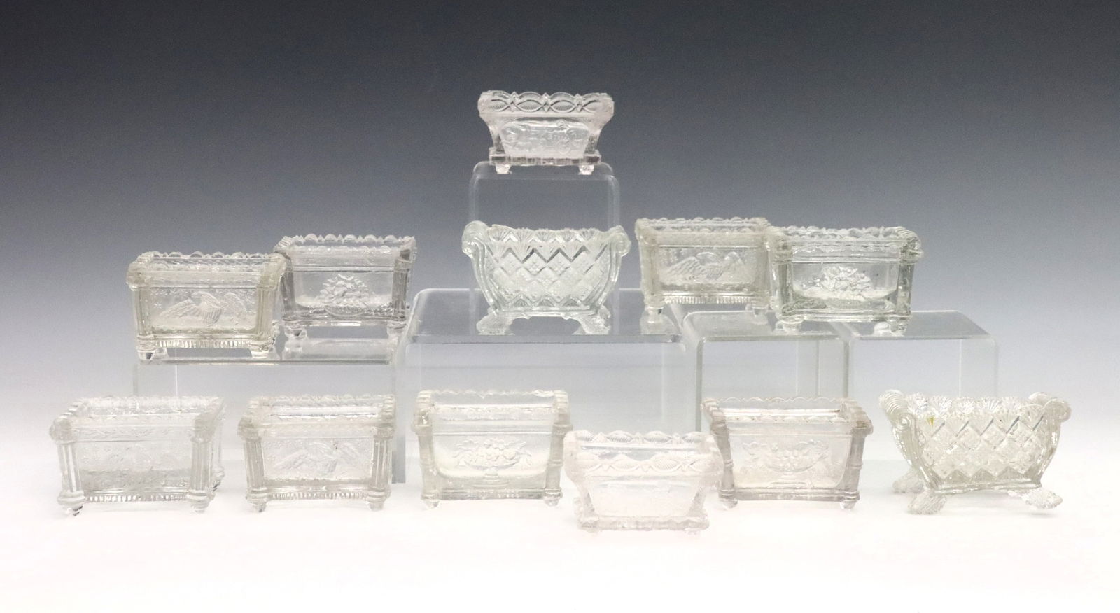 12 Sandwich Lacy Glass Salts (1 of 1)