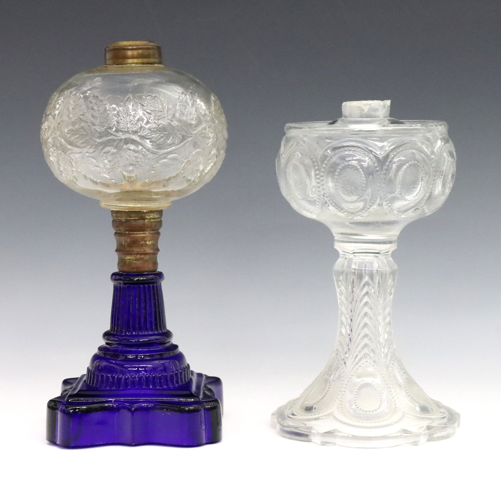 2 Pressed Glass Fluid Lamps (1 of 3)
