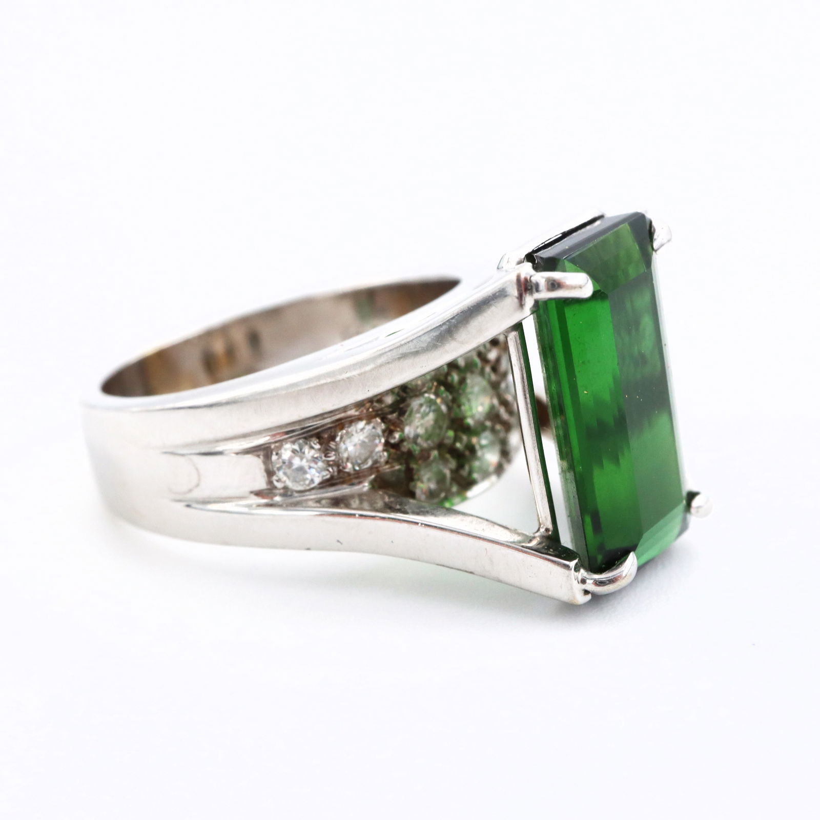 14k Gold, Green Tourmaline & Diamond Ring (1 of 5)