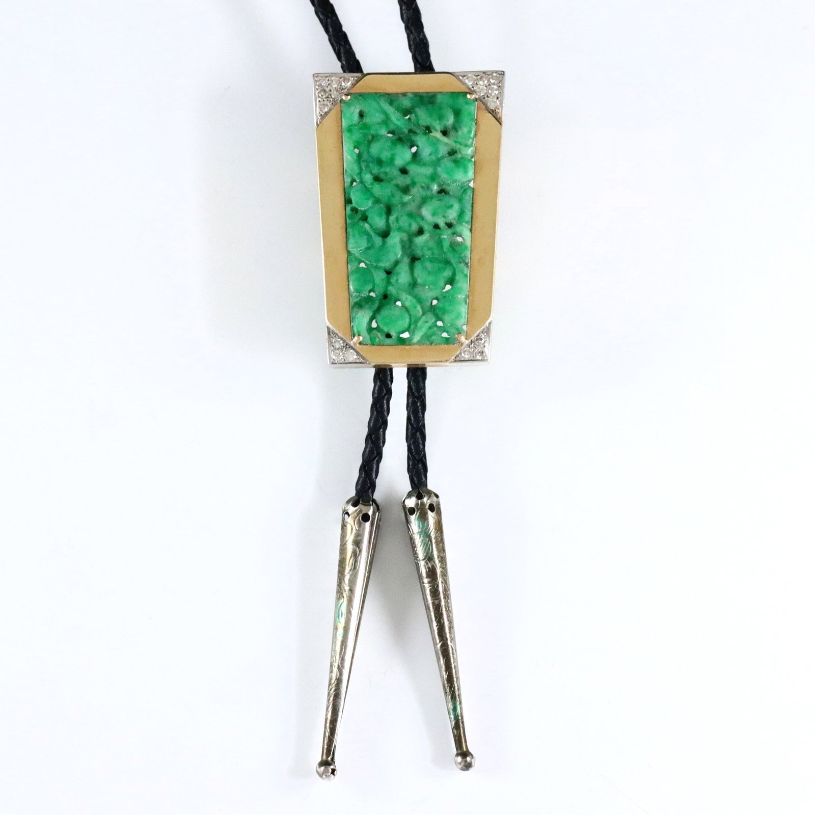 14k Gold & Jade Bolo Tie (1 of 6)