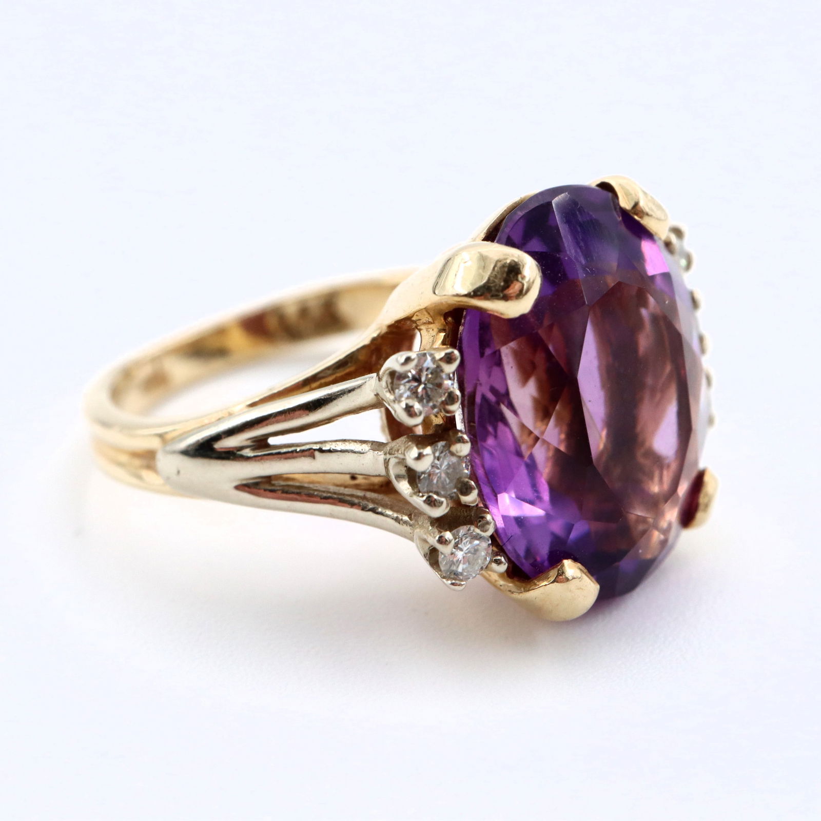 14k Gold, Amethyst & Diamond Ring (1 of 4)