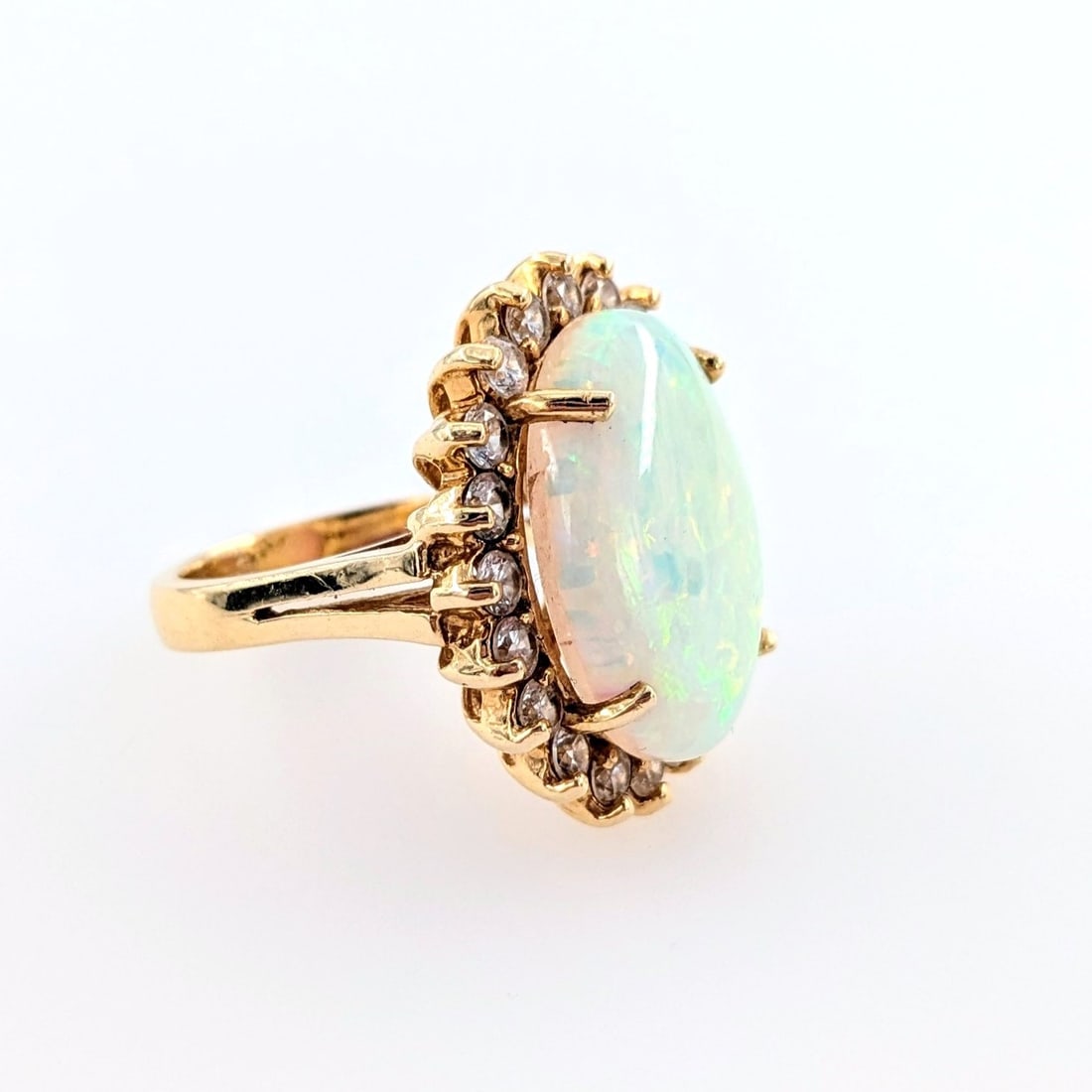 14k Gold, Opal & Diamond Ring (1 of 3)