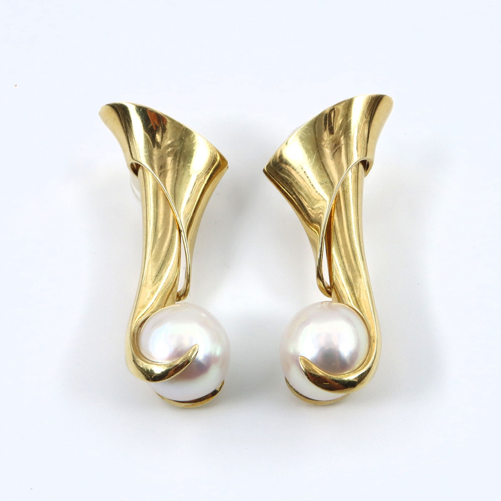 18k Gold & Pearl Drop Earrings (1 of 1)