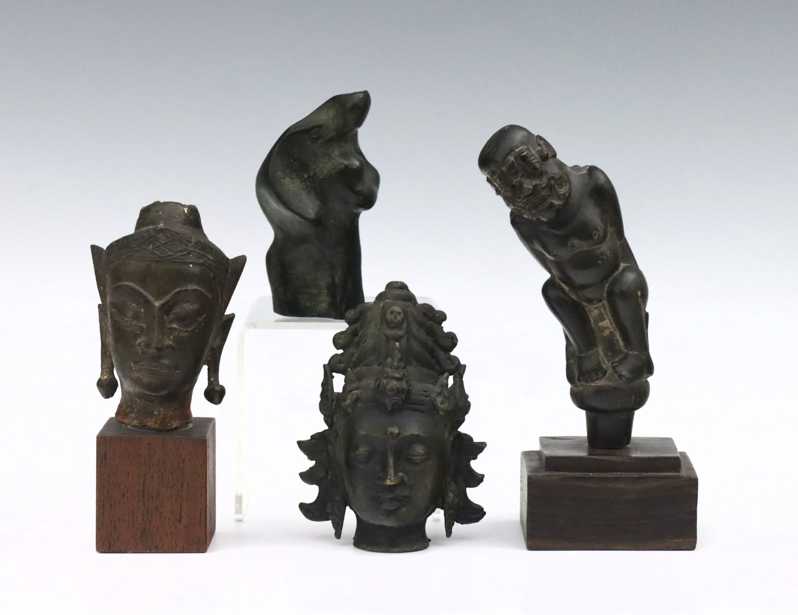 4 Bronze & Wooden Figures (1 of 2)