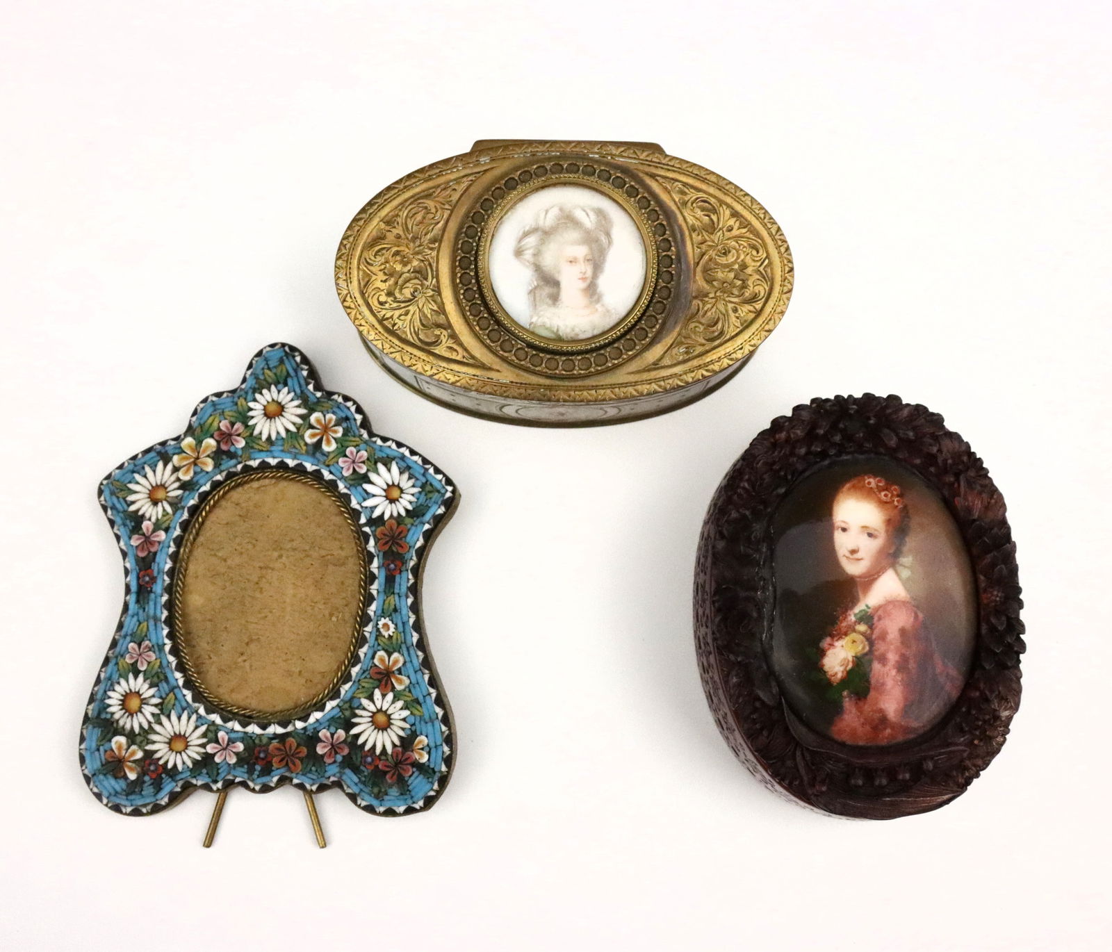 2 Trinket Boxes & Micro-Mosaic Frame (1 of 2)