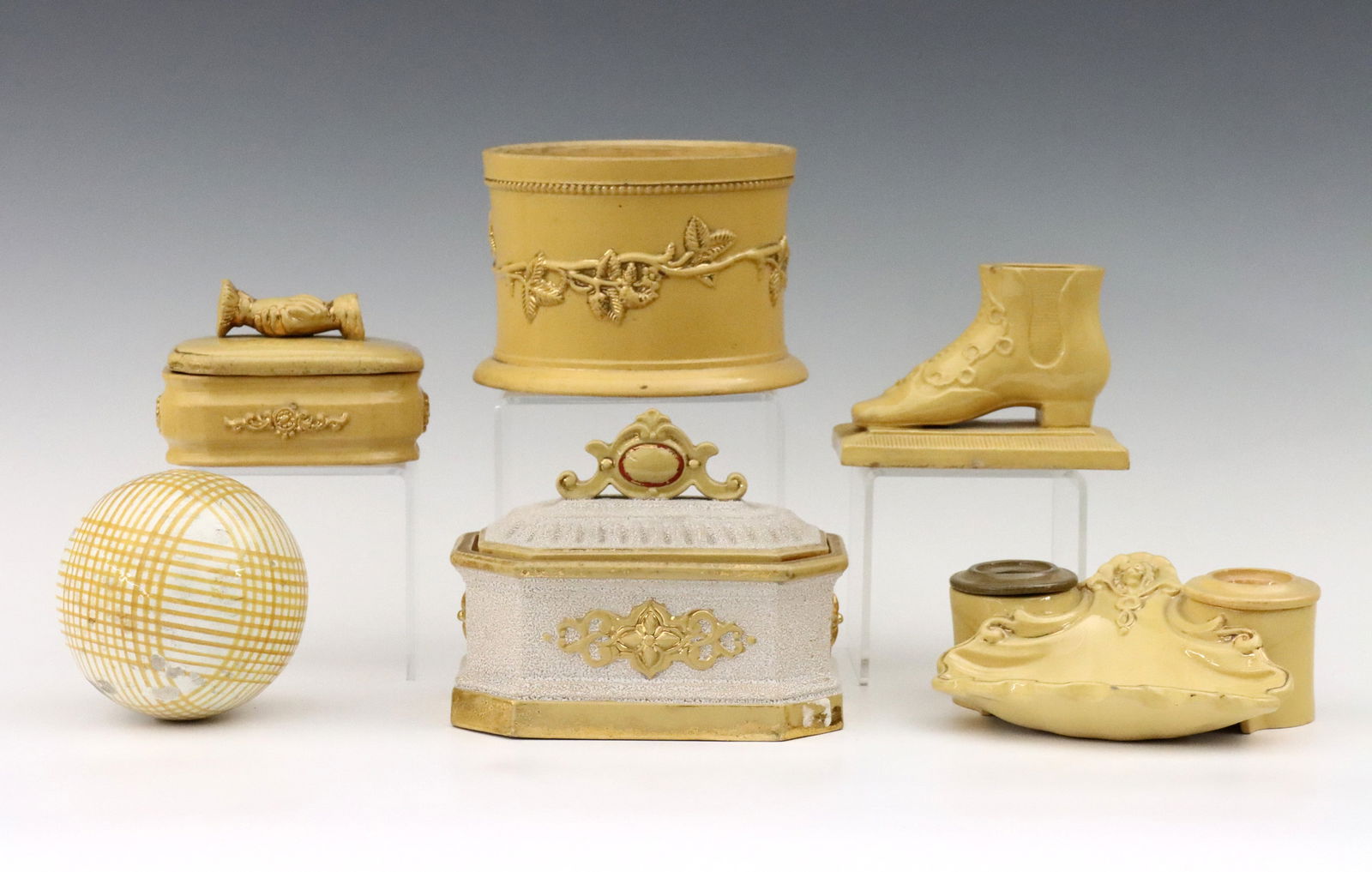 6 pc Yellow Ware Pottery (1 of 1)