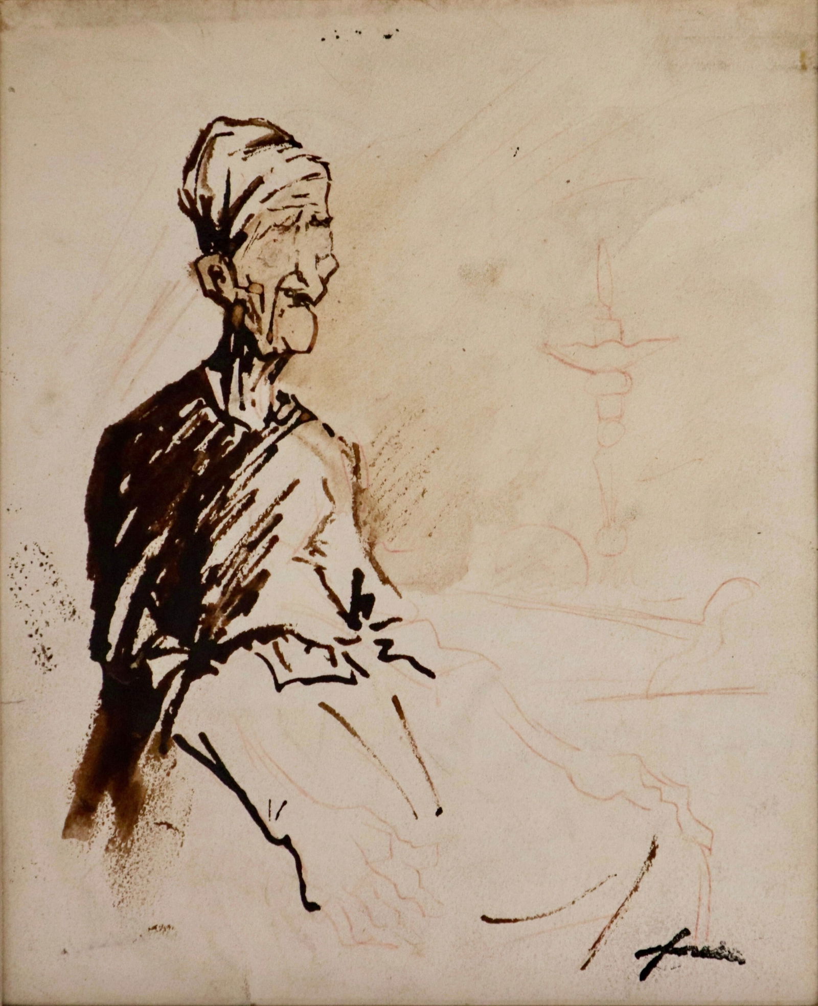 J.L Forain Ink & Pencil Sketch (1 of 4)