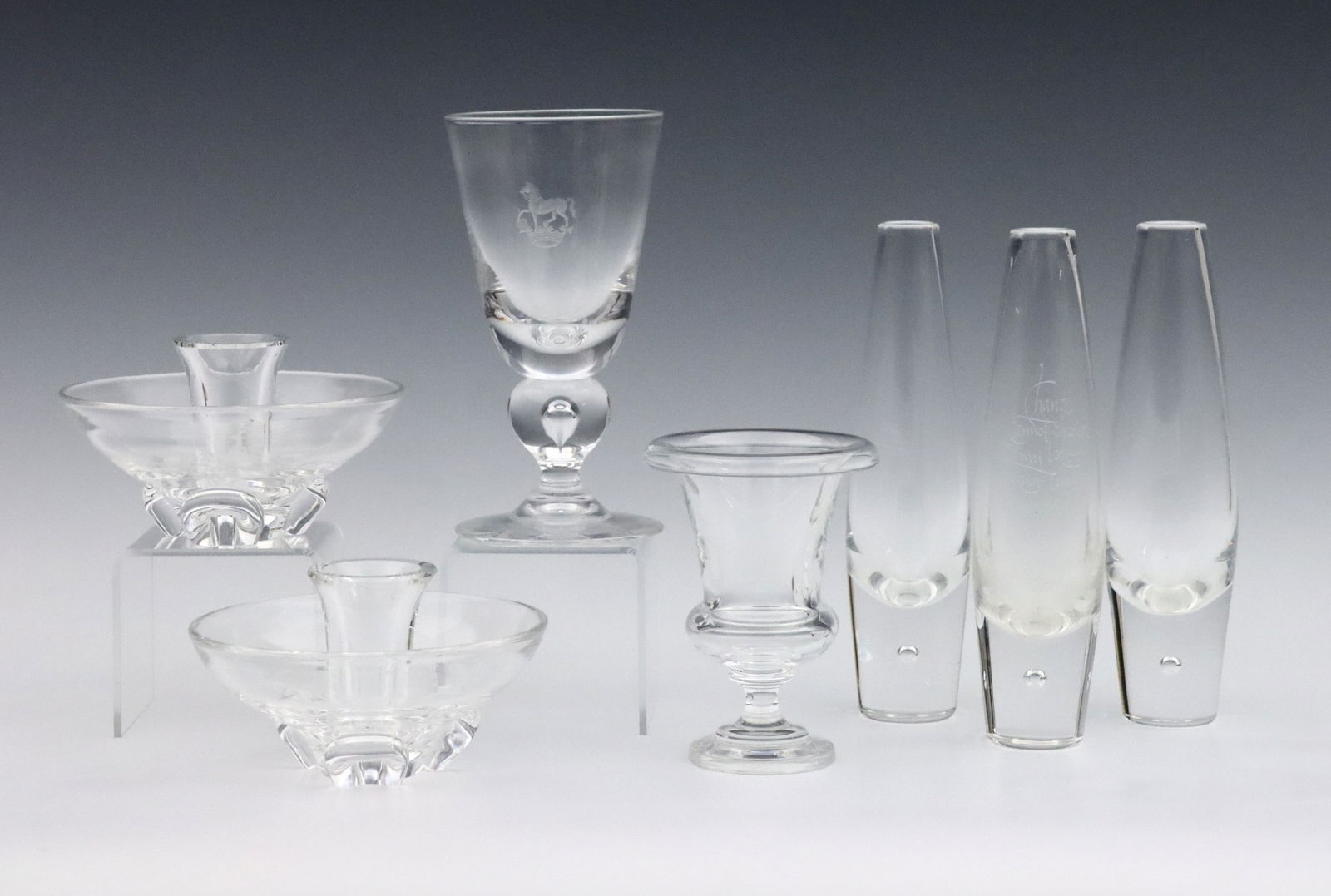 7 pc Steuben Crystal Tableware (1 of 2)
