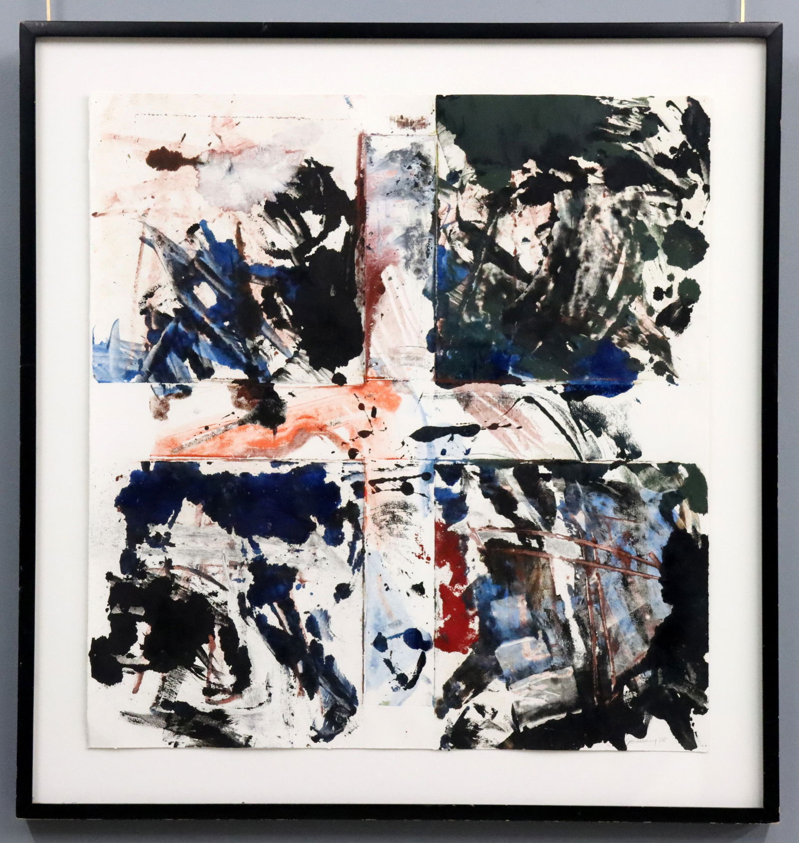 M. Goldberg Monotype: Michael Goldberg, American, 1924-2007. A 1980's monotype abstract in color on Tullis Workshop paper, printed and published by Garner Tullis, New York. Signed "Goldberg" and dated "88" lower right. Ver