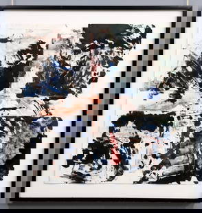 M. Goldberg Monotype: Michael Goldberg, American, 1924-2007. A 1980's monotype abstract in color on Tullis Workshop paper, printed and published by Garner Tullis, New York. Signed "Goldberg" and dated "88" lower right. 