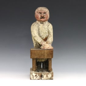 Folk Art Carved Figure of a Baker